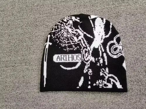 Other Spider Web Sword Graphic No Cuff Beanie Hat Black Size ONE SIZE - 1 Thumbnail