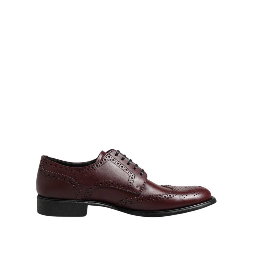 Dolce & Gabbana Dolce & Gabbana Brown Leather Lace Up Derby Dress Shoes Size US 9 / EU 42 - 7 Thumbnail