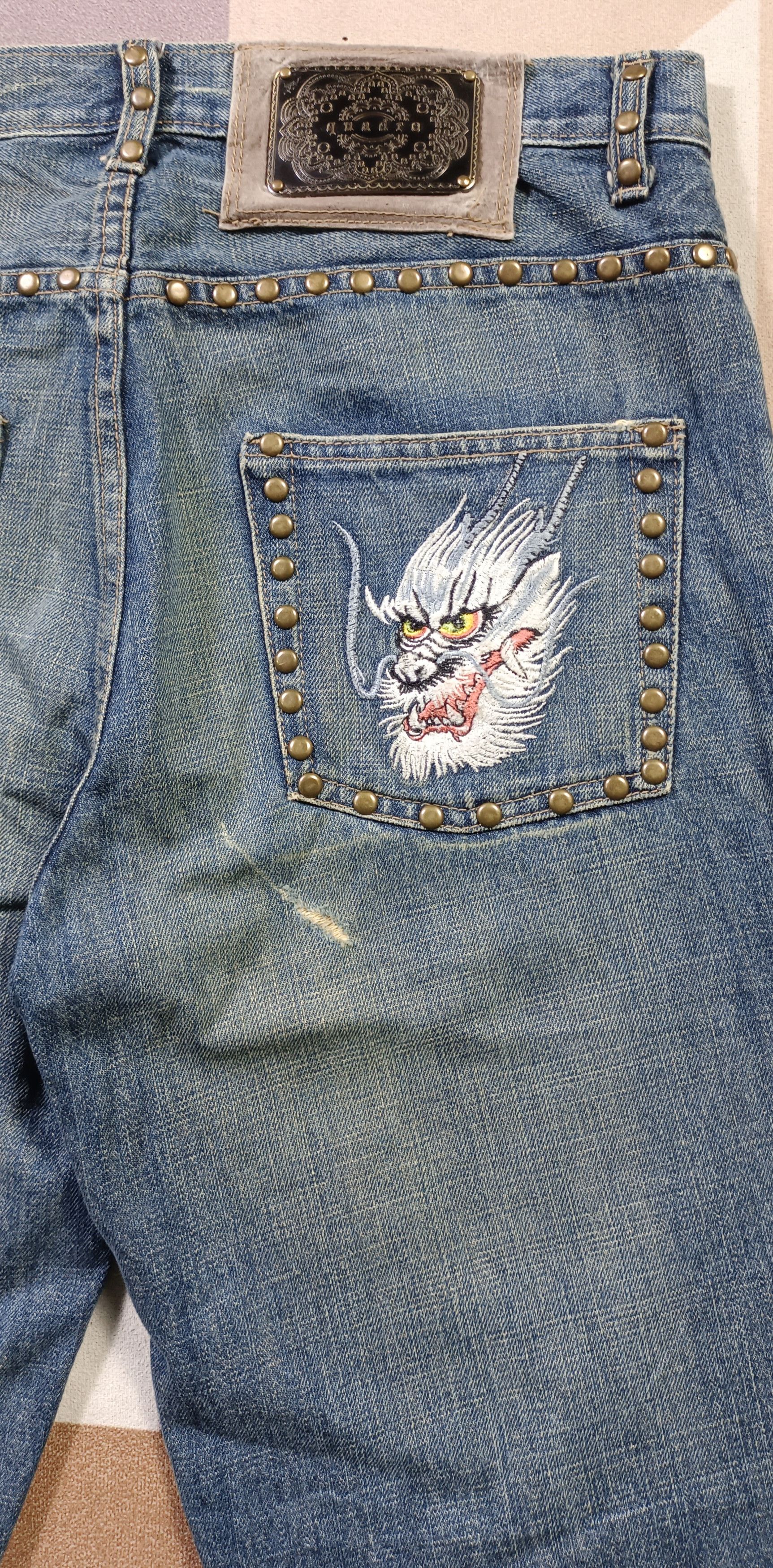 JNCO × Japanese Brand × Le Grande Bleu (L.G.B.) Vintage💥 Quadro Sarhan embroidered dragon Size US 34 / EU 50 - 6 Thumbnail