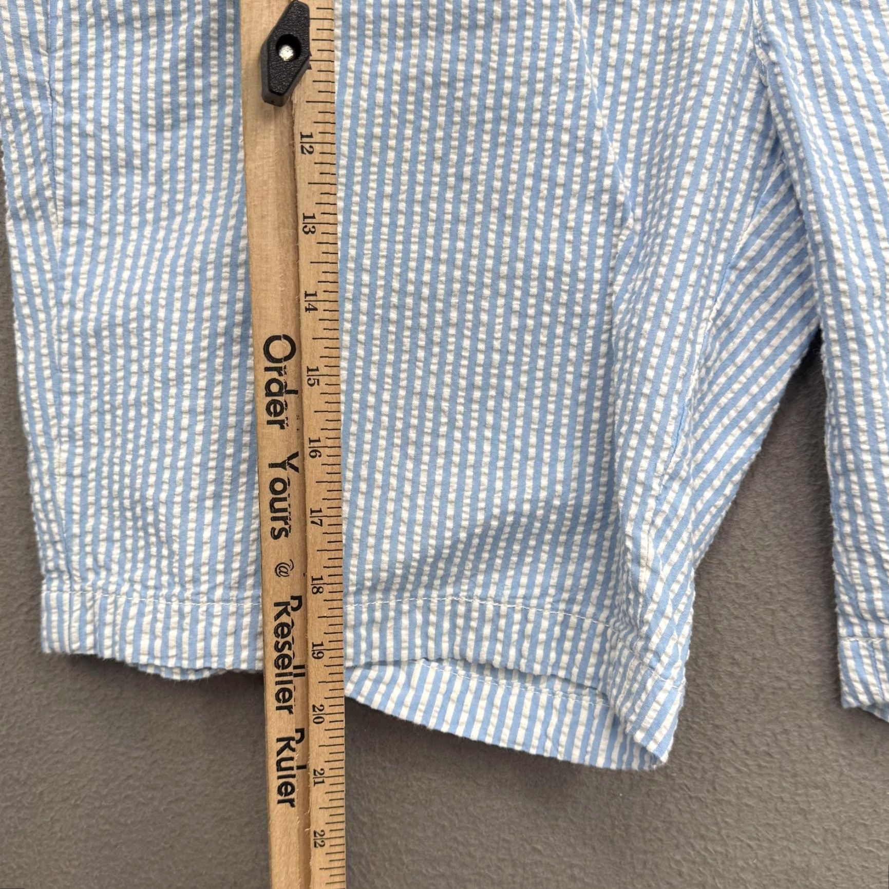 Vineyard Vines VINEYARD VINES Shorts Mens 36 Blue White Seersucker Club Short Cotton Summer Mens Size US 36 / EU 52 - 7 Thumbnail