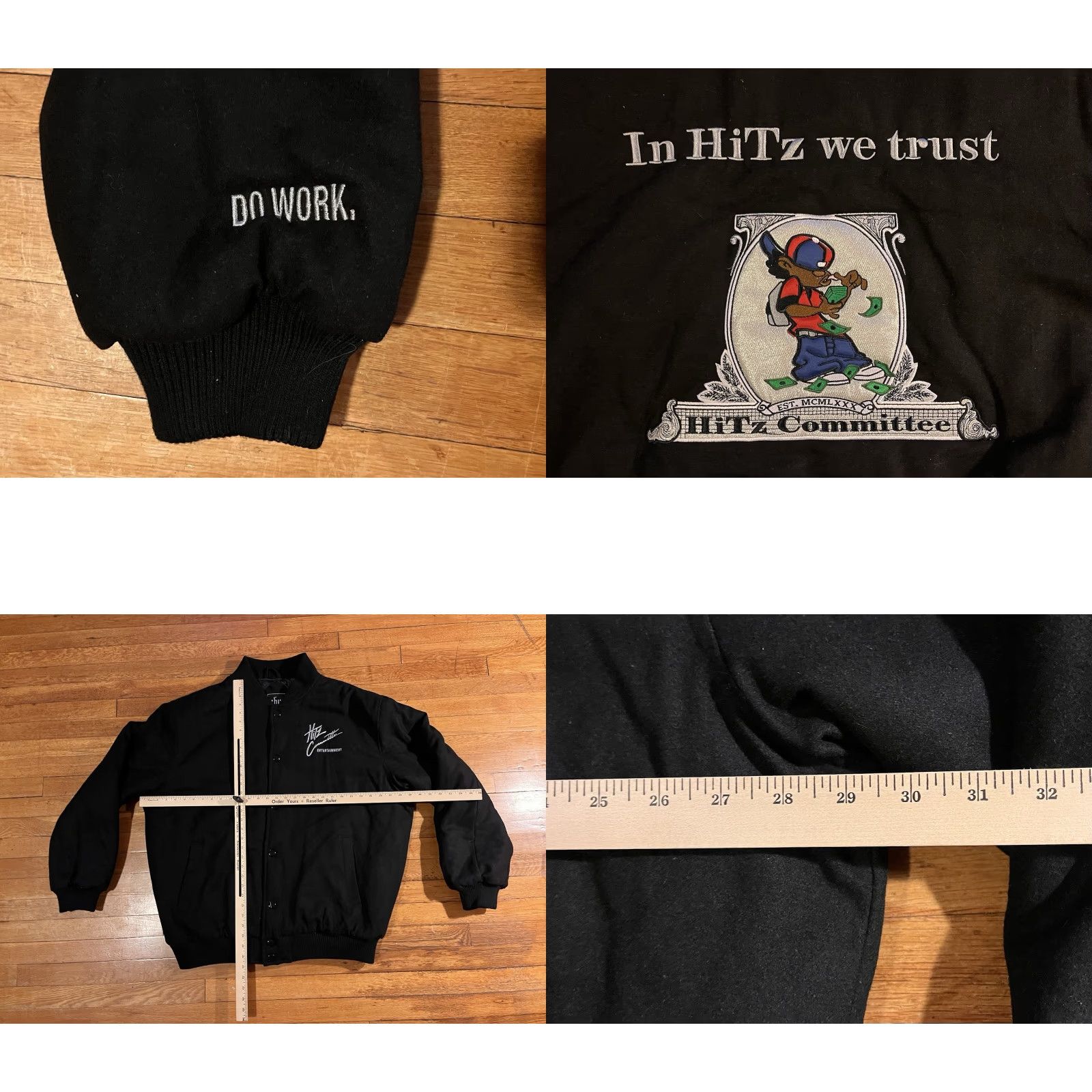 Vintage VINTAGE ubug Hitz Committee Record Label Bomber Jacket Men’s 2XL Black Hip Hop X2K Size US XXL / EU 58 / 5 - 8 Thumbnail