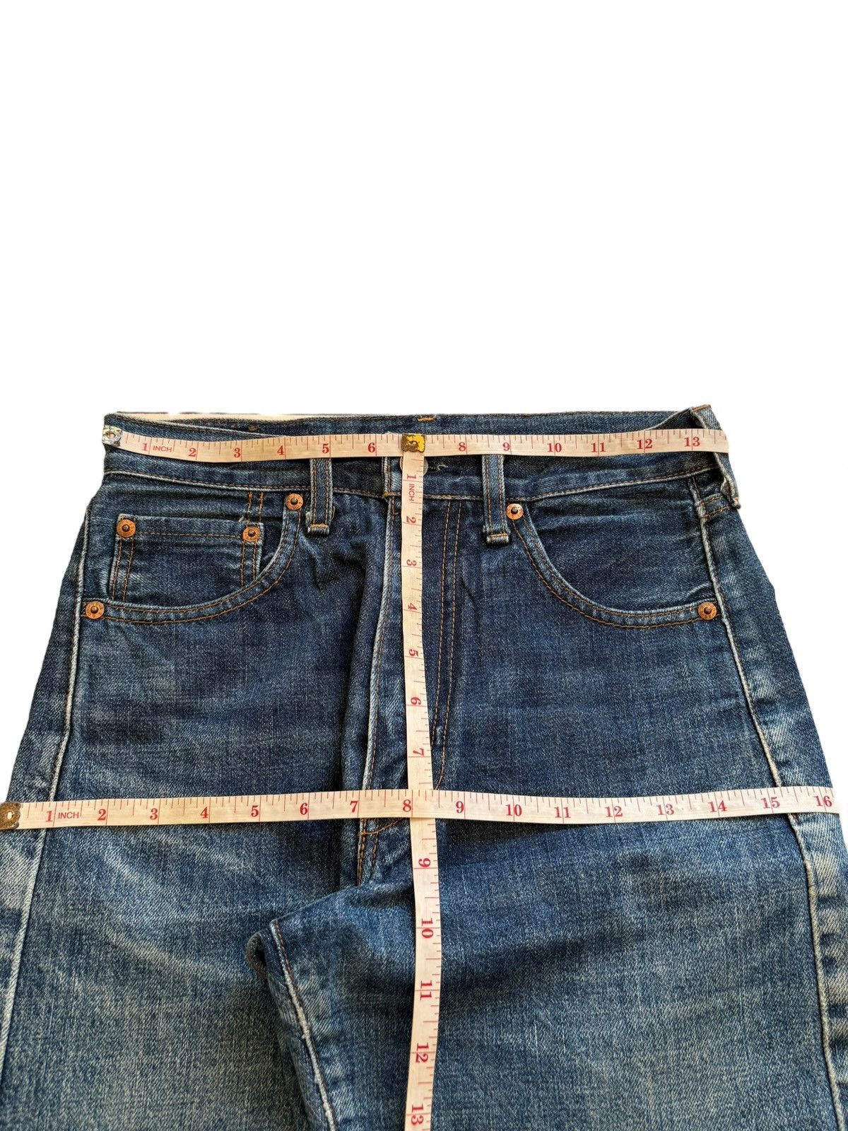 Levi's Vintage 80s Levis 502 Big E Selvedge Blue Wash Loose Jeans Size US 28 / EU 44 - 14 Thumbnail