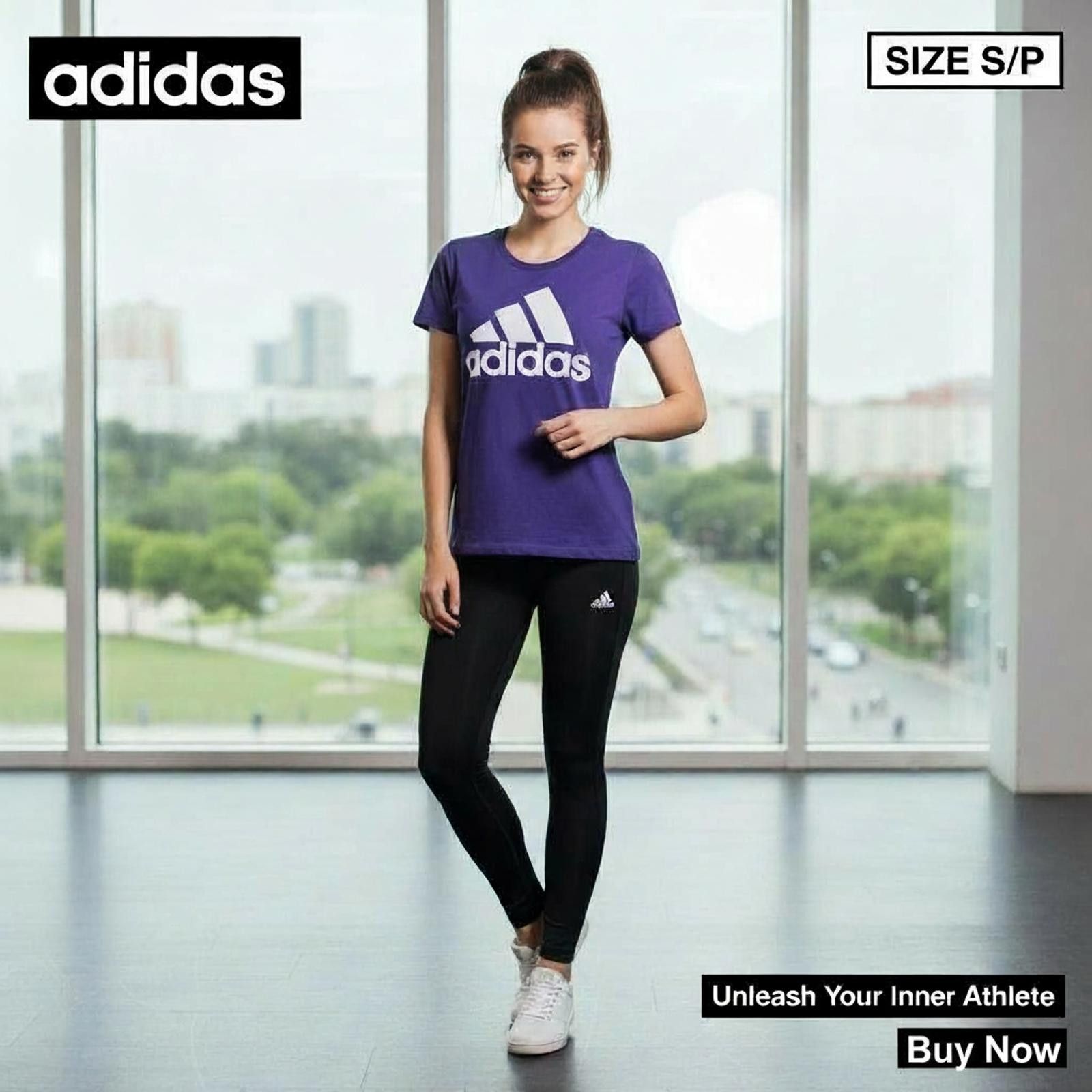 Adidas Adidas Women's Purple Logo T-Shirt Size S/P Size S / US 4 / IT 40 - 1 Thumbnail