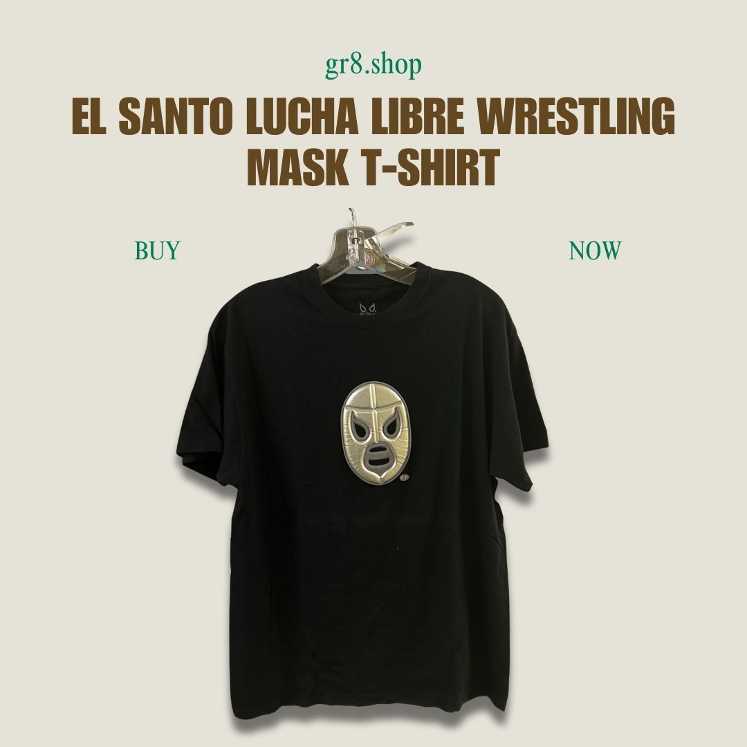 Other El Santo Lucha Libre Wrestling Mask T-Shirt M Black Made In Size US M / EU 48-50 / 2 - 1 Thumbnail