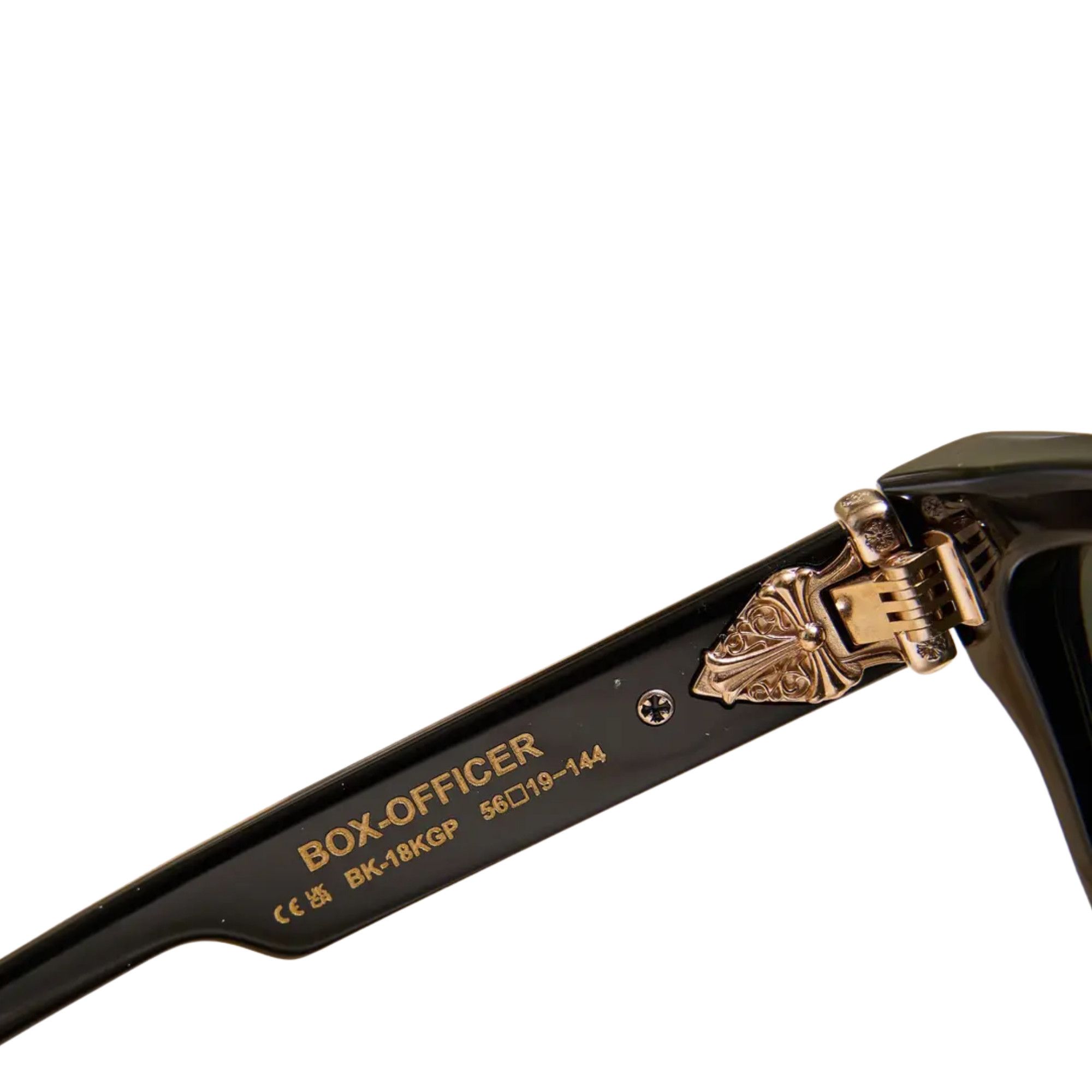 Chrome Hearts CHROME HEARTS BOX OFFICER BLACK 18K GOLD PLATED SUNGLASSES Size ONE SIZE - 5 Thumbnail