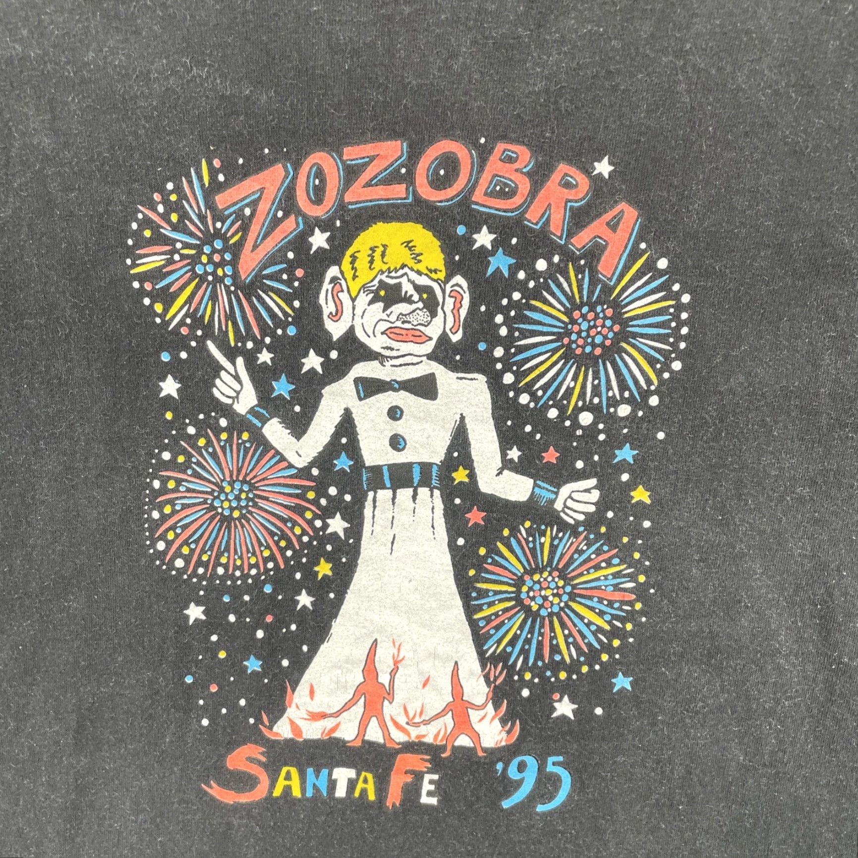 Tultex VINTAGE Tultex Mens Large Black Shirt 1995 Zozobra Santa Fe NM Kiwanis Will Shushter Shirt Mens L Black 90s USA Art Size US L / EU 52-54 / 3 - 7 Thumbnail