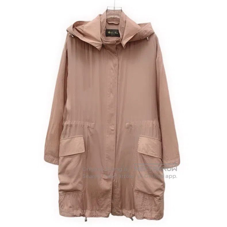 Loro Piana Loro Piana Pink Mulberry Silk Hooded Long Sleeve Trench Co Size S / US 4 / IT 40 - 1 Thumbnail