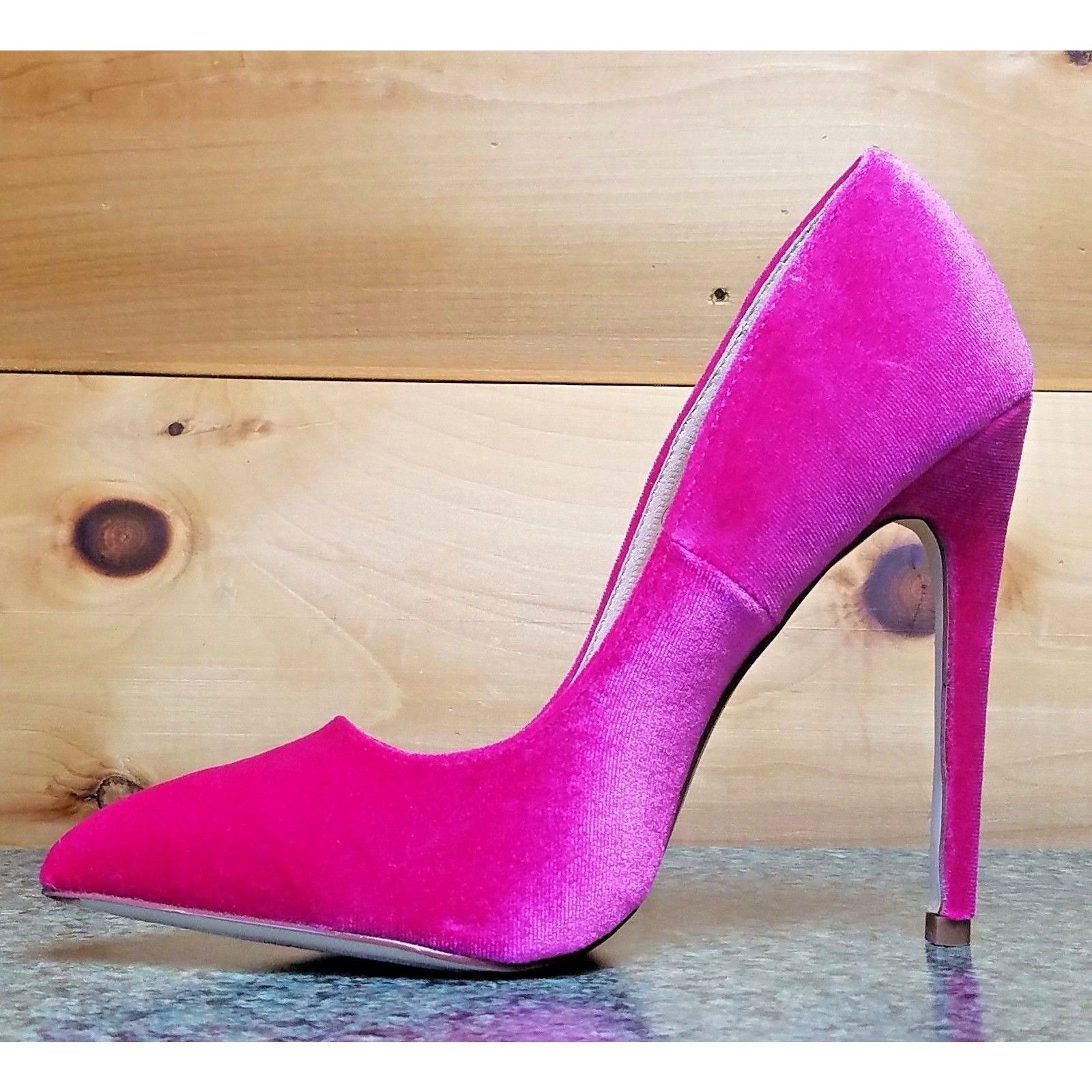 Other Liliana Fuchsia Velvet Single Sole Pointy Toe Pump 5" Heel S Size US 8.5 / IT 38.5 - 2 Thumbnail