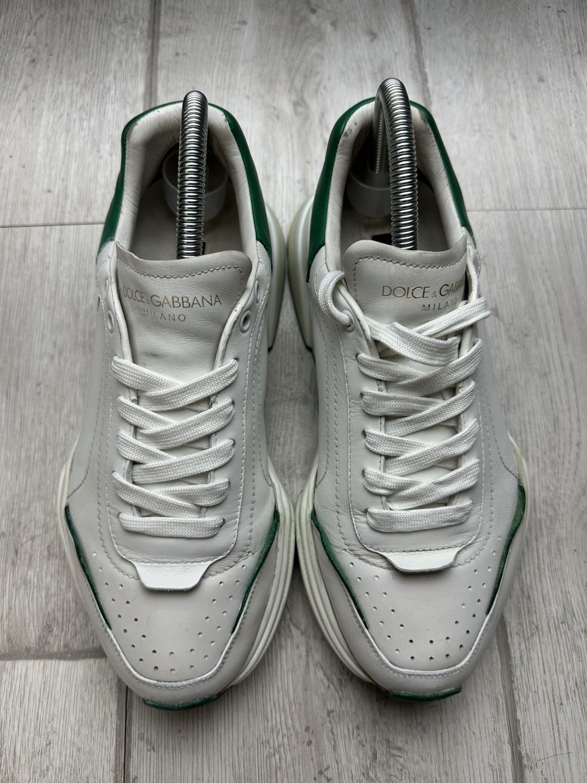 Dolce & Gabbana DOLCE & GABBANA Daymaster Sneakers Mens White/Green Leather Size US 6.5 / EU 39-40 - 2 Thumbnail