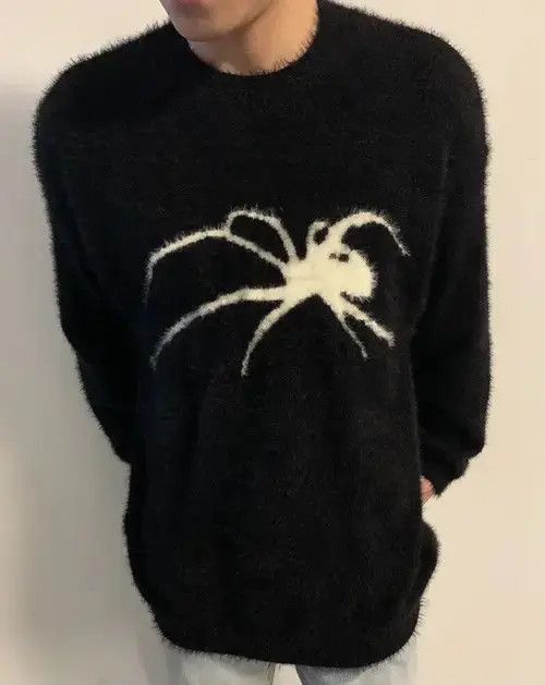Aran Isles Knitwear Retro punk super soft spider premium mohair sweater jumper Size US L / EU 52-54 / 3 - 3 Thumbnail