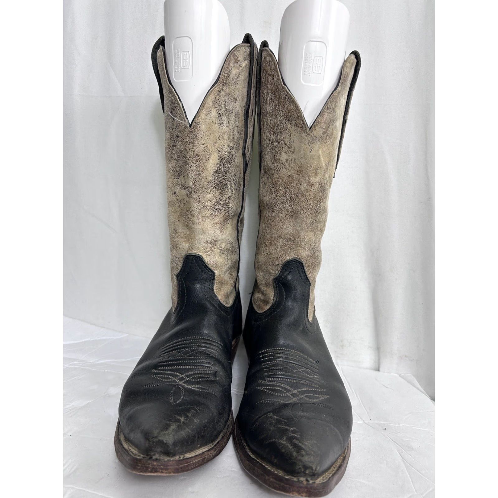 Vintage VINTAGE Boulet Womens Cowboy Boots Black and Gold 10 Shimmery Pointed Toe Pull On Western Cowboy Womens Boots Size US 10 / IT 40 - 6 Thumbnail