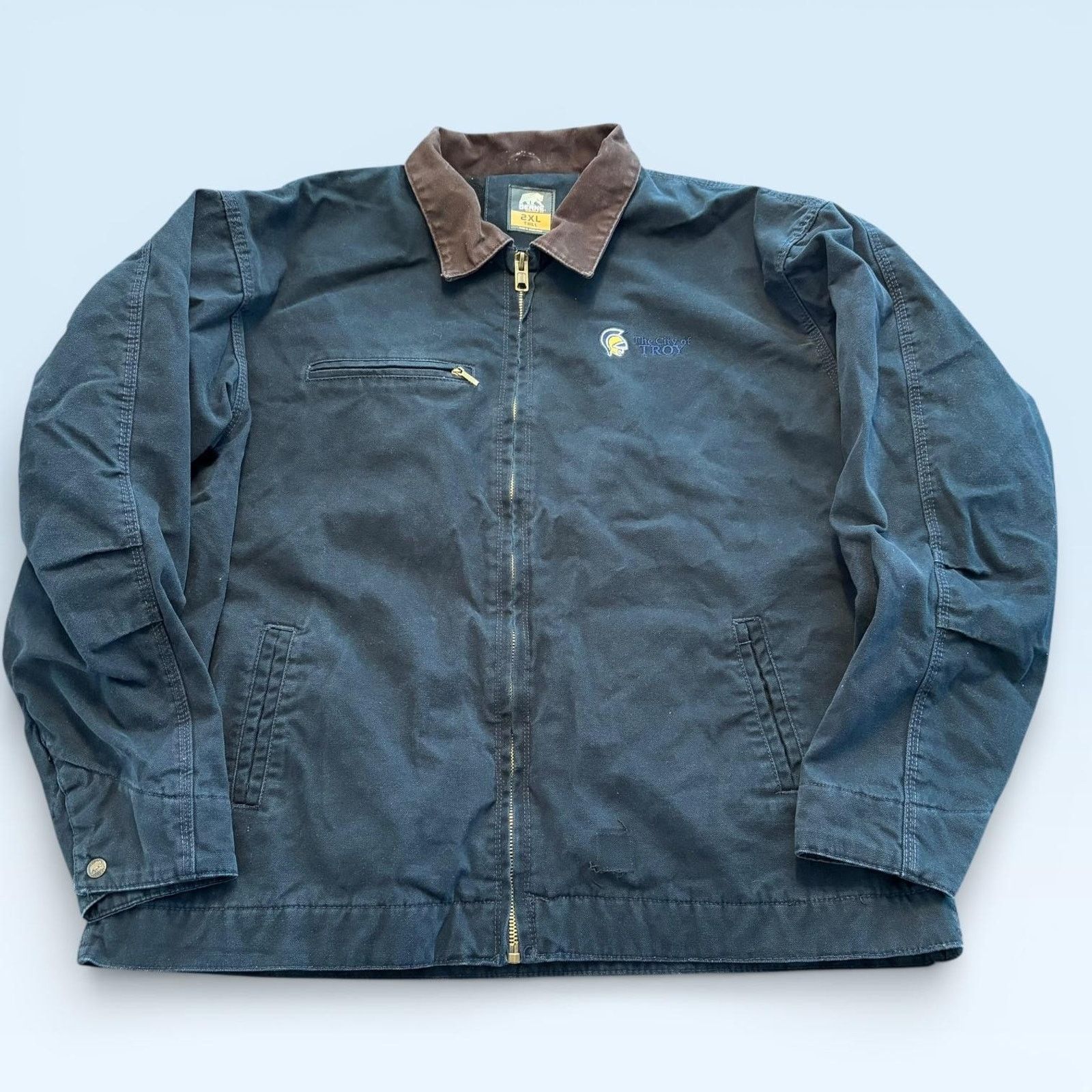 Vintage Berne Bomber Jacket Mens 2XLT Blue Canvas Fleece Lined Size US XXL / EU 58 / 5 - 1 Thumbnail