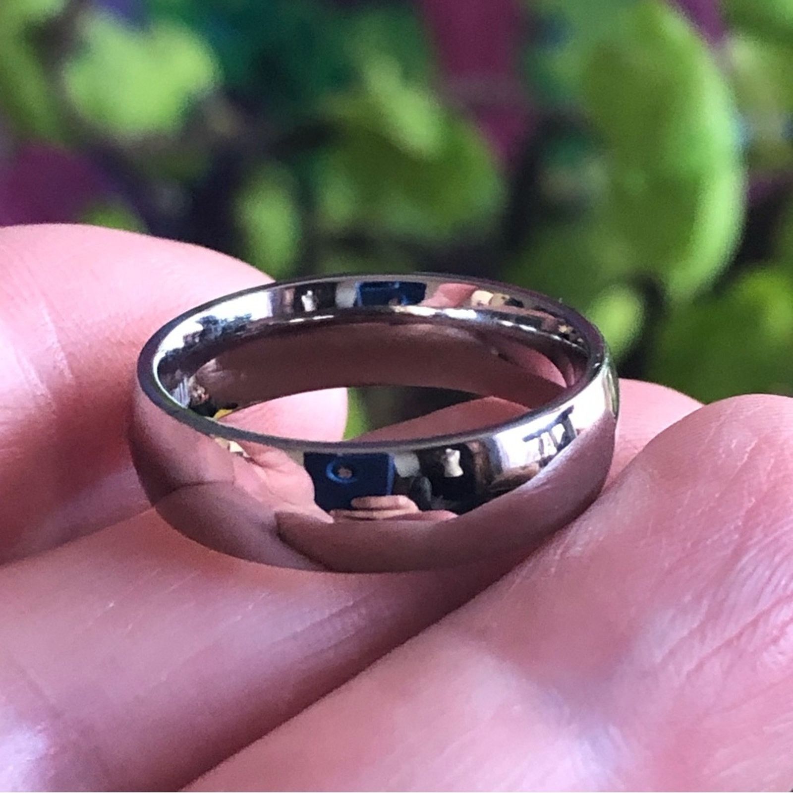 Jewelry Men’s 6mm polished Titanium comfort band wedding ring NIB 12 Size ONE SIZE - 6 Thumbnail