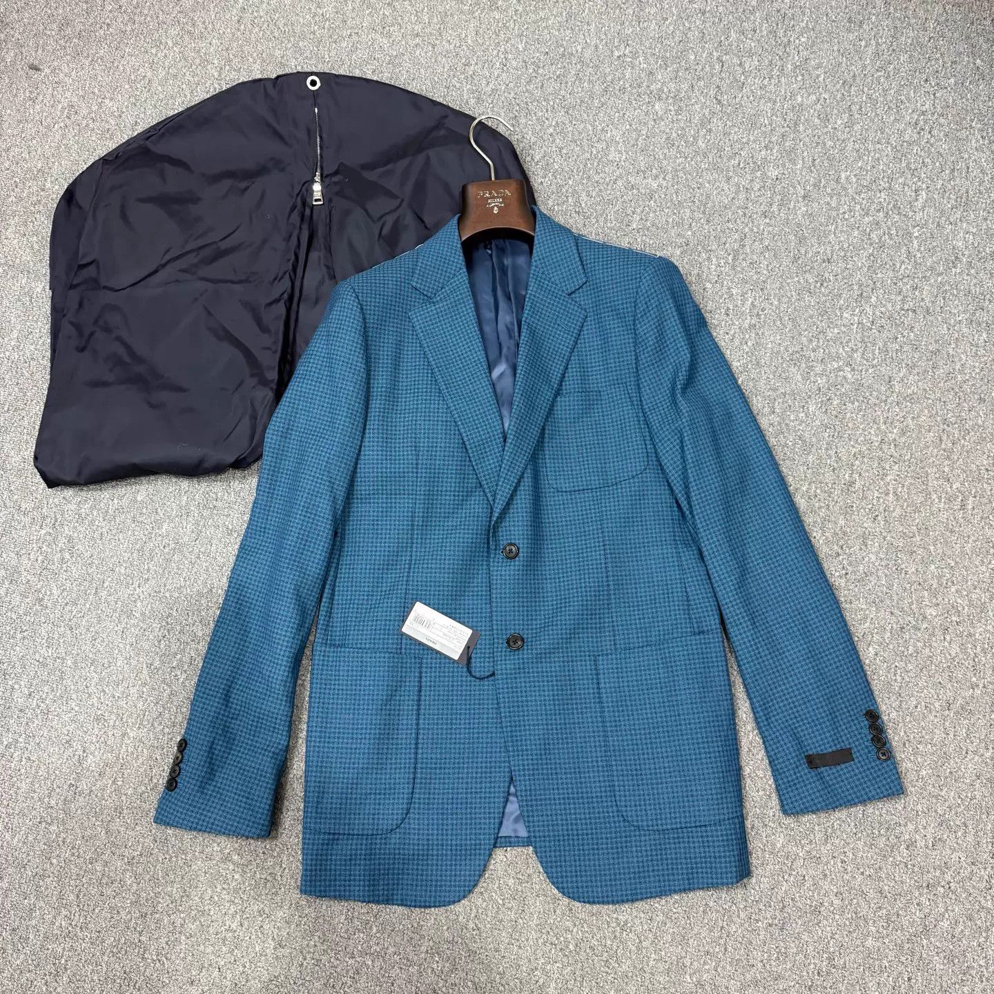 Prada Prada blue check arm logo blazer NWT 52R Size 52R - 1 Thumbnail