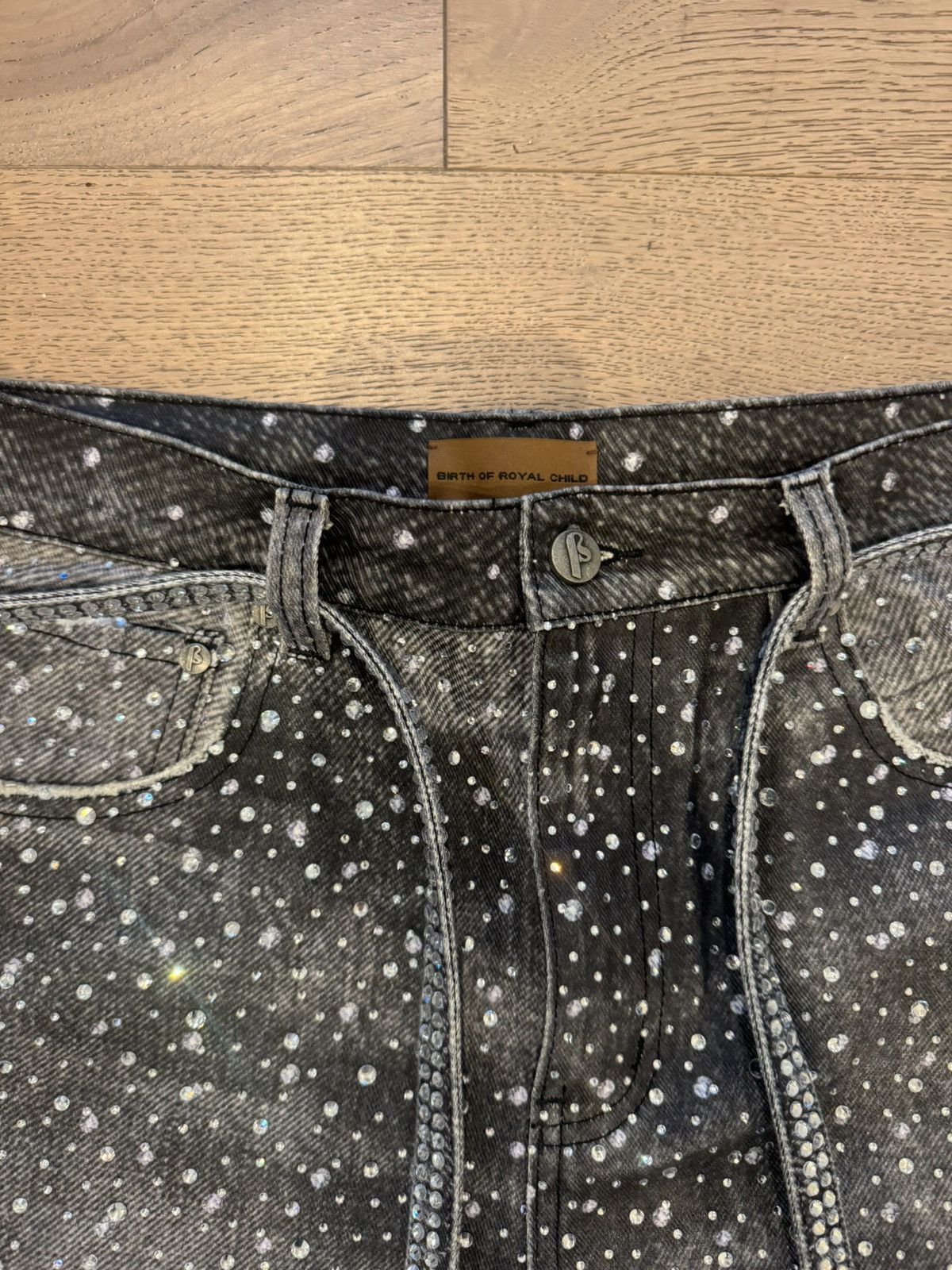 Birth of Royal Child Birth of Royal Child Swarovski Denim Cut-Off Shorts Size US 36 / EU 52 - 10 Thumbnail