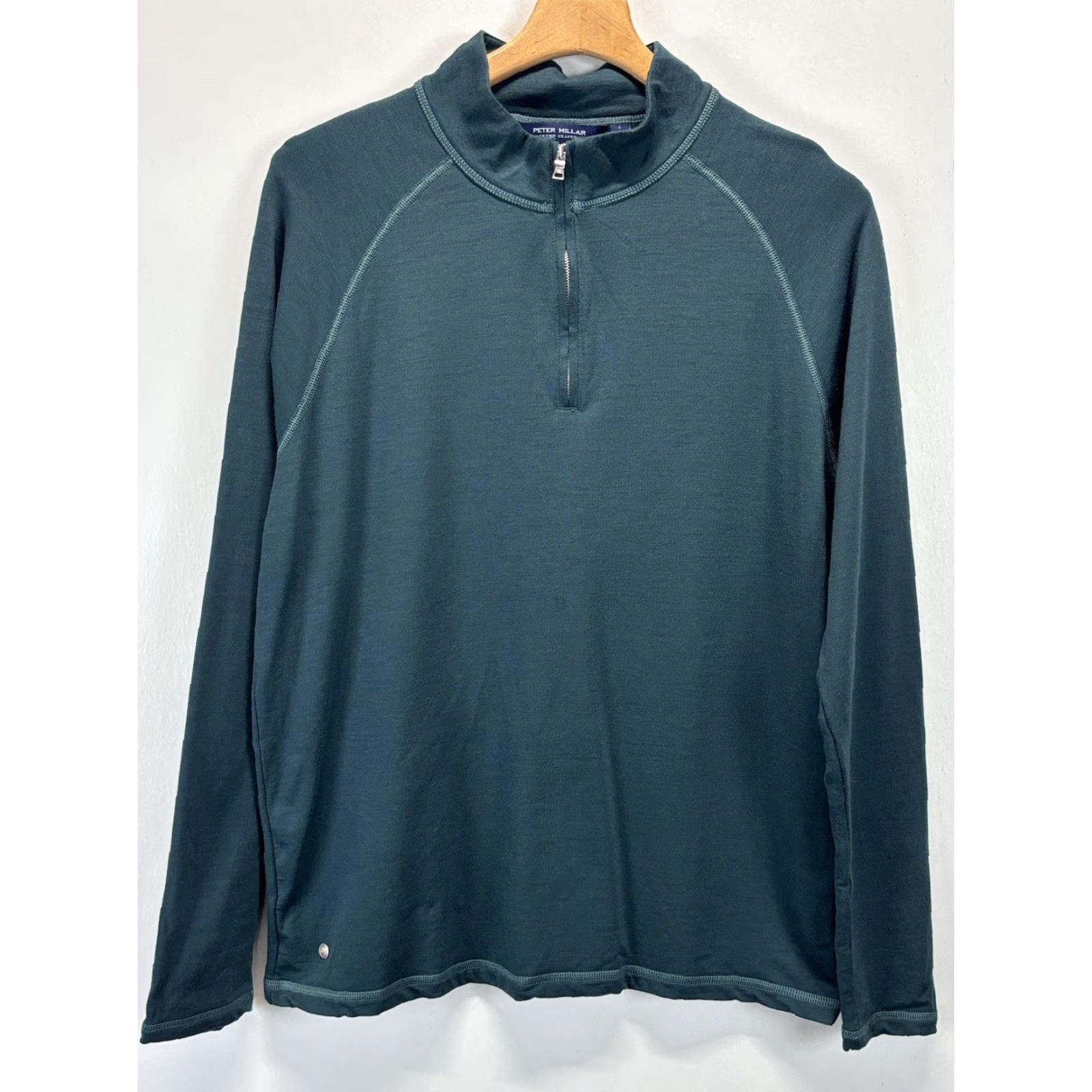 Peter Millar Peter Millar Merino Wool 1/4 Zip Pullover Shirt Sweater Mens L Green Golf sweater 1/4 Zip Merino Wool Shirt Size US L / EU 52-54 / 3 - 2 Thumbnail