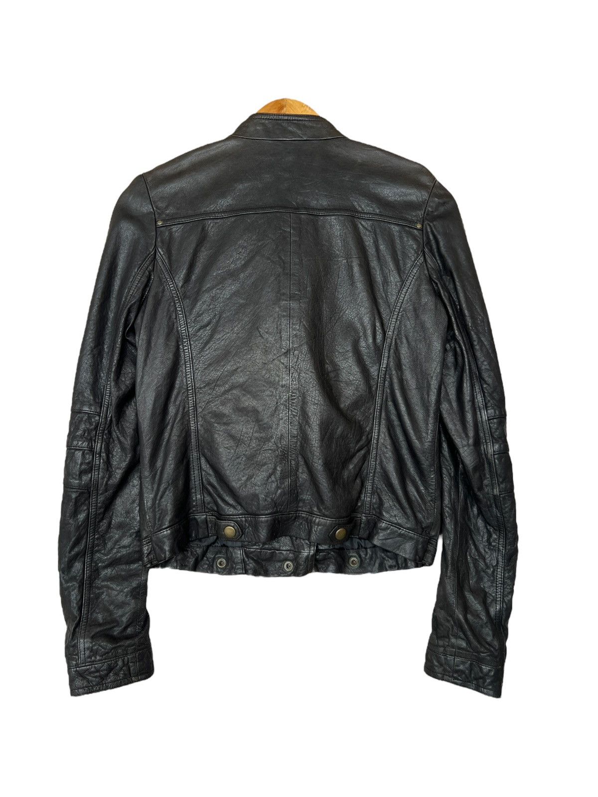 Sheep Leather Multizip Gothic Black Leather Racing Jacket