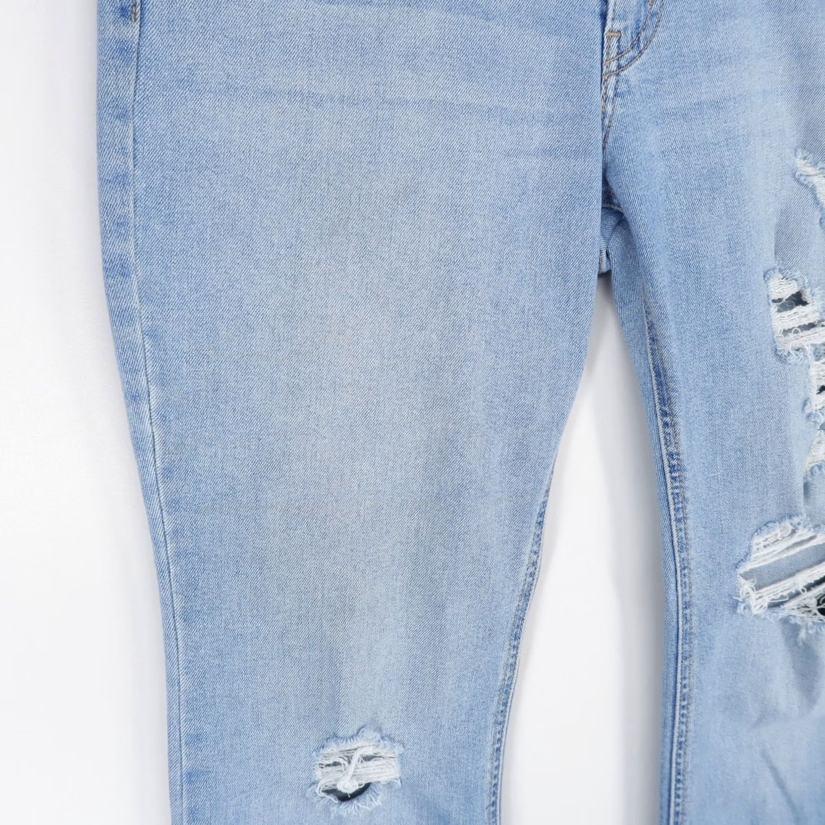 Levi's Levi'S Superlow Boot Jeans Womens 32 Blue Distressed Low Rise Bootcut Stretch Size 24" / US 00 / IT 34 - 2 Thumbnail