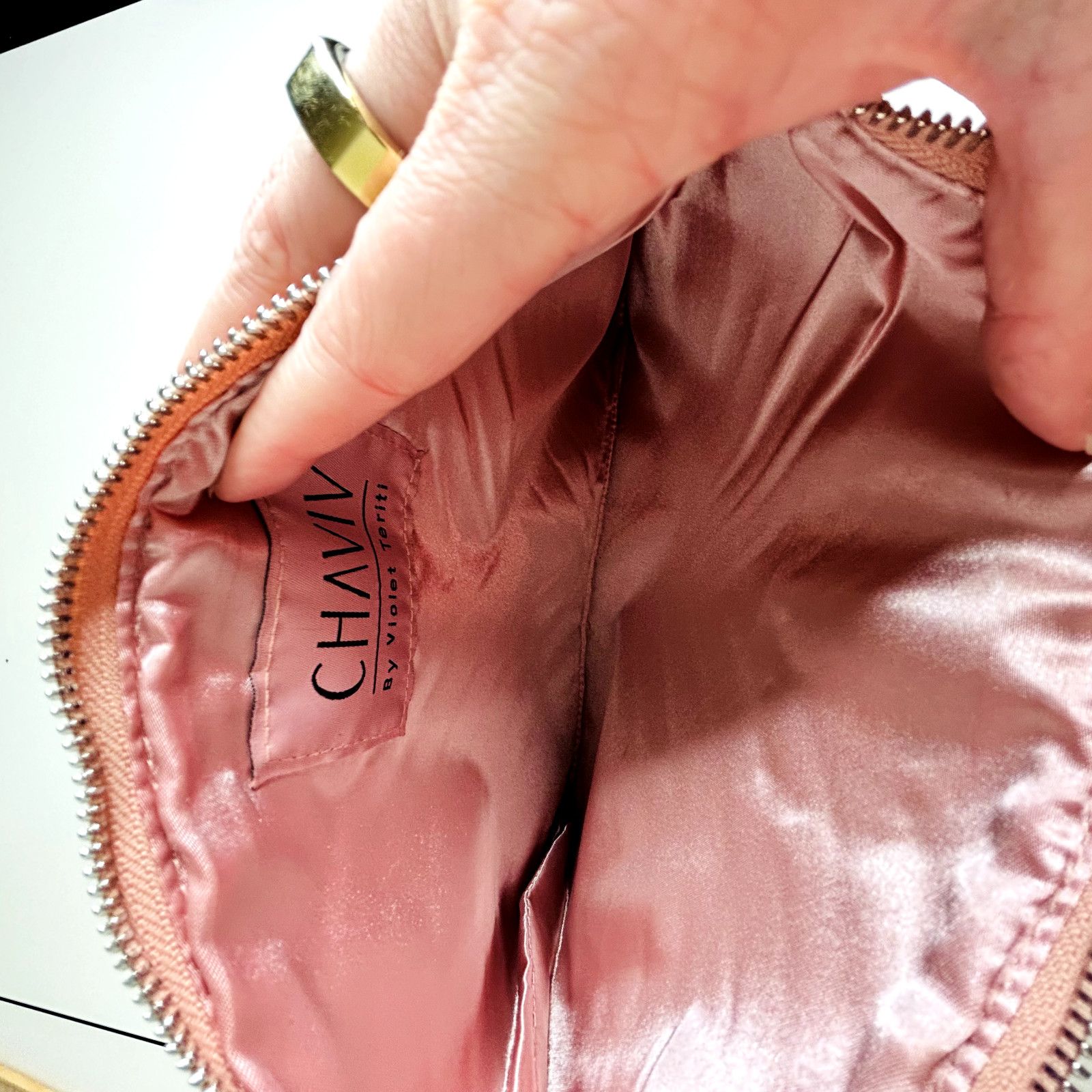Other Chaviv by Violet Teriti Metallic Pink Clutch Chevron Purse Size ONE SIZE - 6 Thumbnail