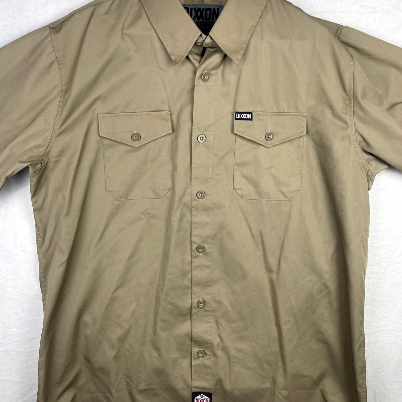 Vintage Dixxon Shirt XL Khaki Short Sleeve Button-Up D-Tech Workforce Form and Function Button-Up Shirt Mens Size US XL / EU 56 / 4 - 2 Thumbnail