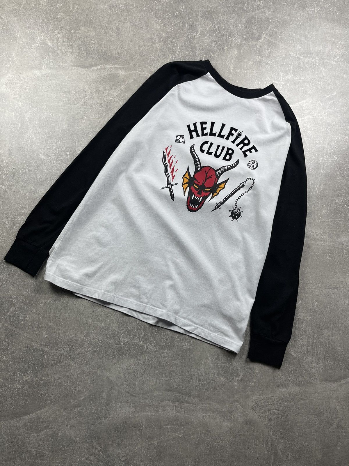 Other Stranger Things Hellfire Club Raglan Long Sleeve Graphic Tee Size US M / EU 48-50 / 2 - 1 Thumbnail