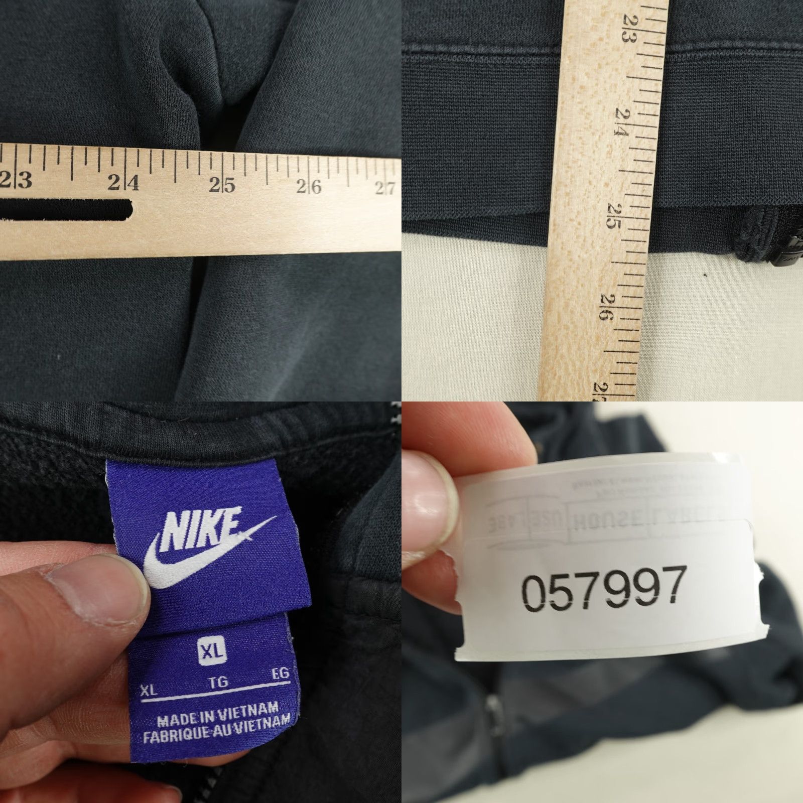 Nike Nike Hoodie Mens XL Black Hybrid Fleece Sweatshirt Full Zip Up Swoosh Sweater Size US XL / EU 56 / 4 - 8 Thumbnail