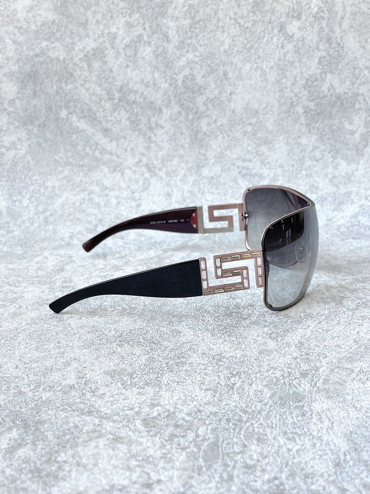 Versace VTG Versace 2072-B Rhinestone Greek Key Shield Sunglasses Size ONE SIZE - 10 Thumbnail