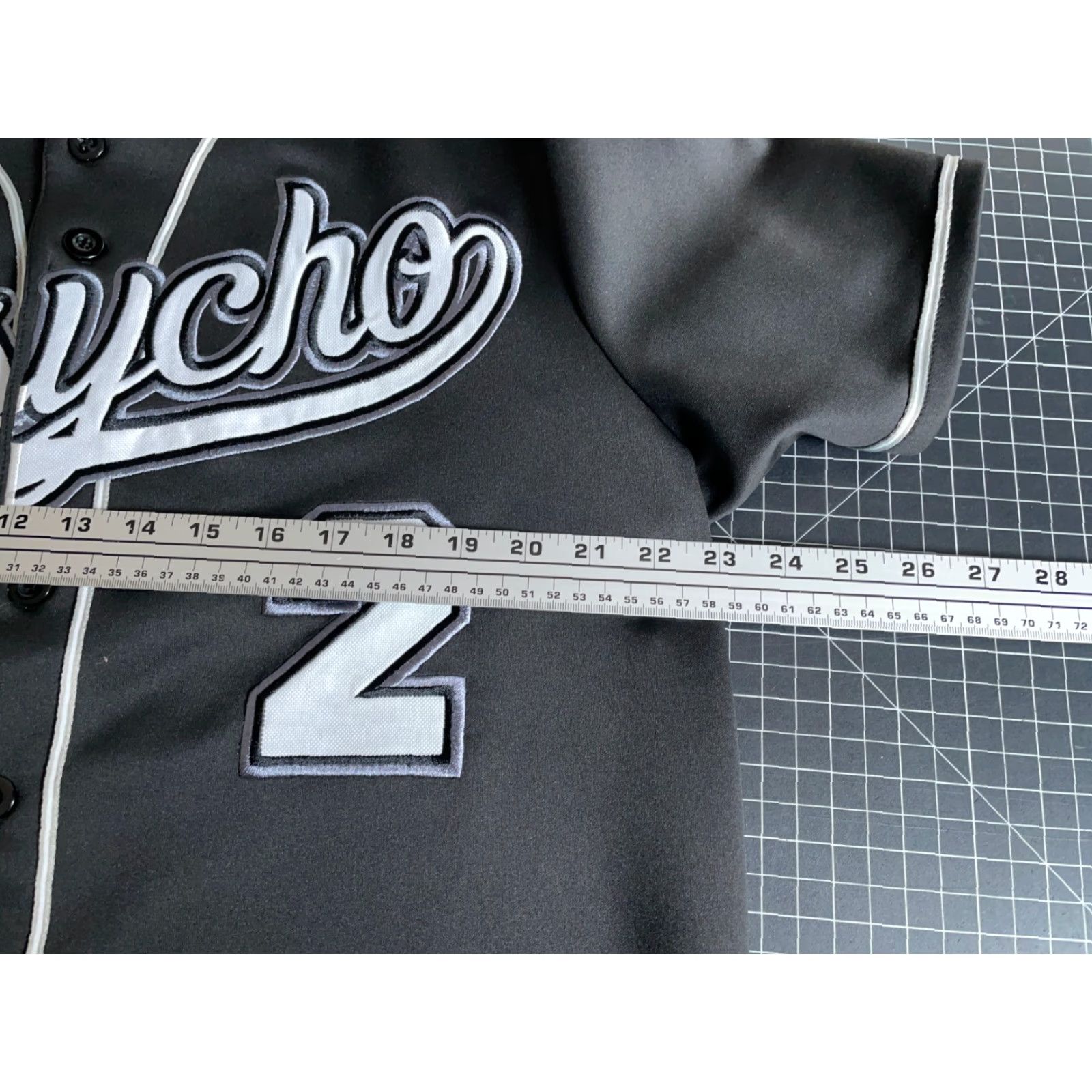 Vintage VINTAGE Russ Psycho Baseball Jersey Mens Large Black Script Embroidered 2021 Hip Hop Retro Baseball Jersey Size US L / EU 52-54 / 3 - 5 Thumbnail