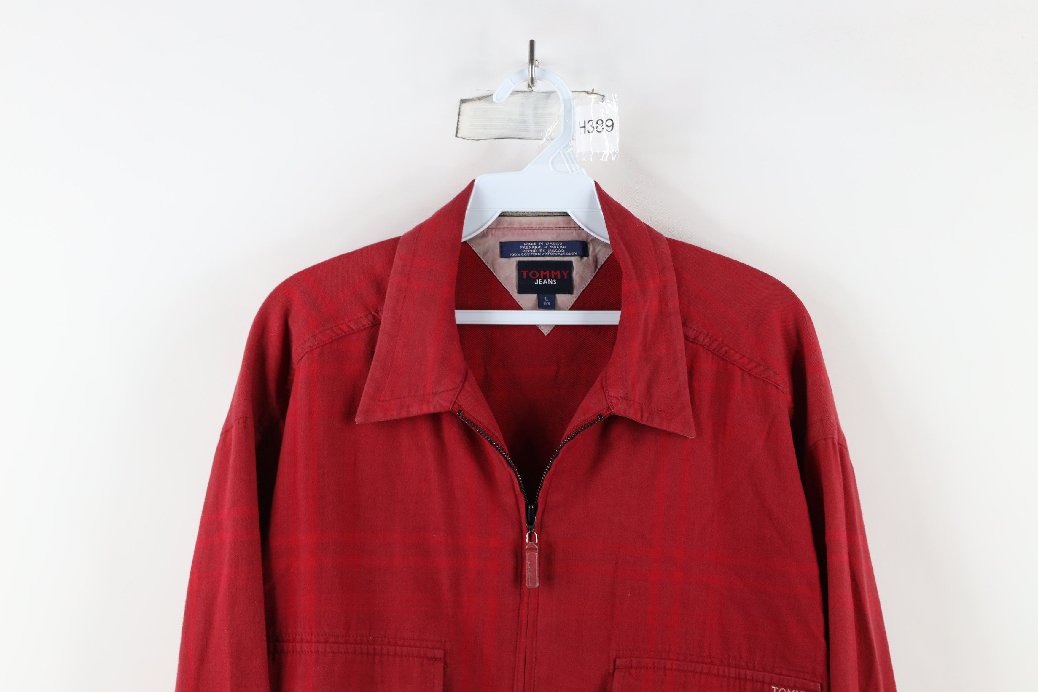 Tommy Hilfiger × Vintage Vintage 90s Tommy Hilfiger Out Flannel Full Zip Shirt Jacket Size US L / EU 52-54 / 3 - 2 Thumbnail