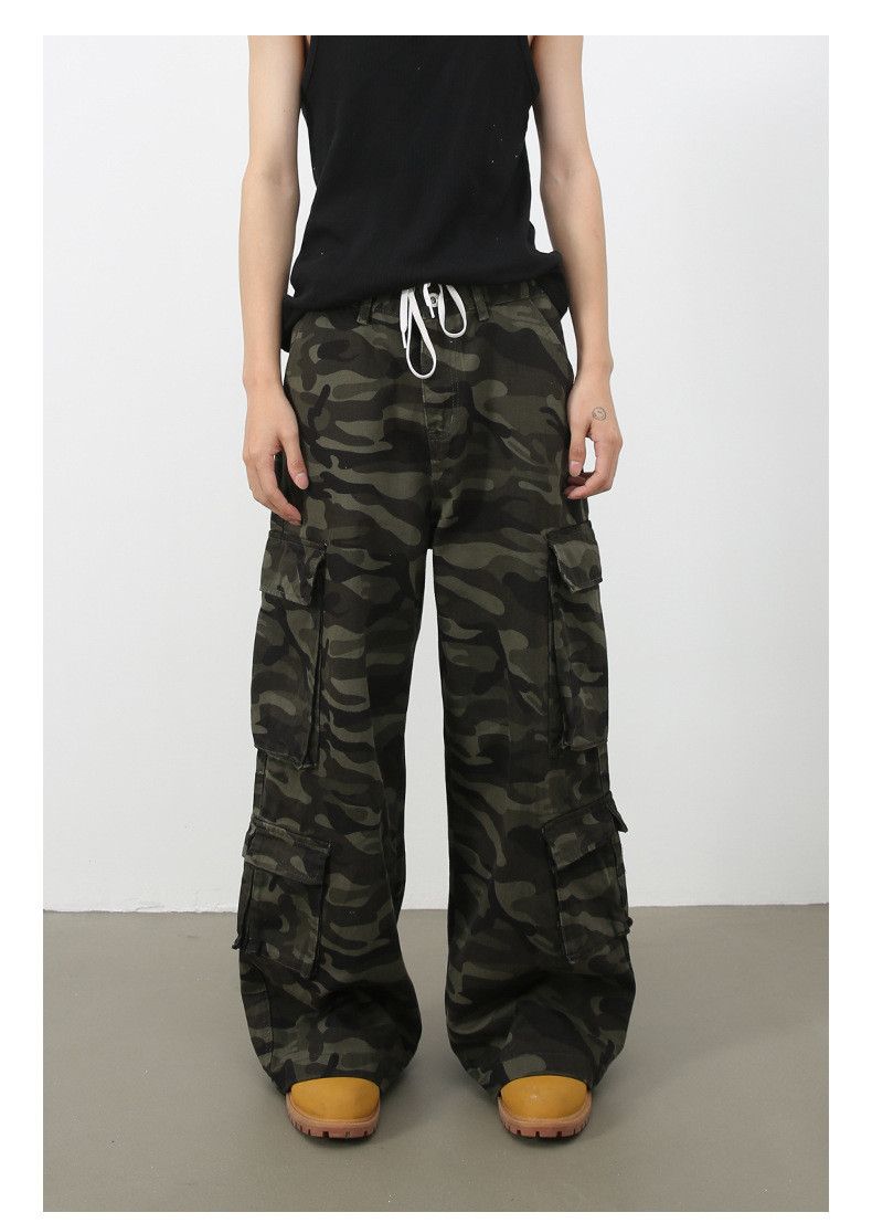 Japanese Brand × Jean American camouflage street cool loose straight cargo jeans Size US 34 / EU 50 - 1 Thumbnail