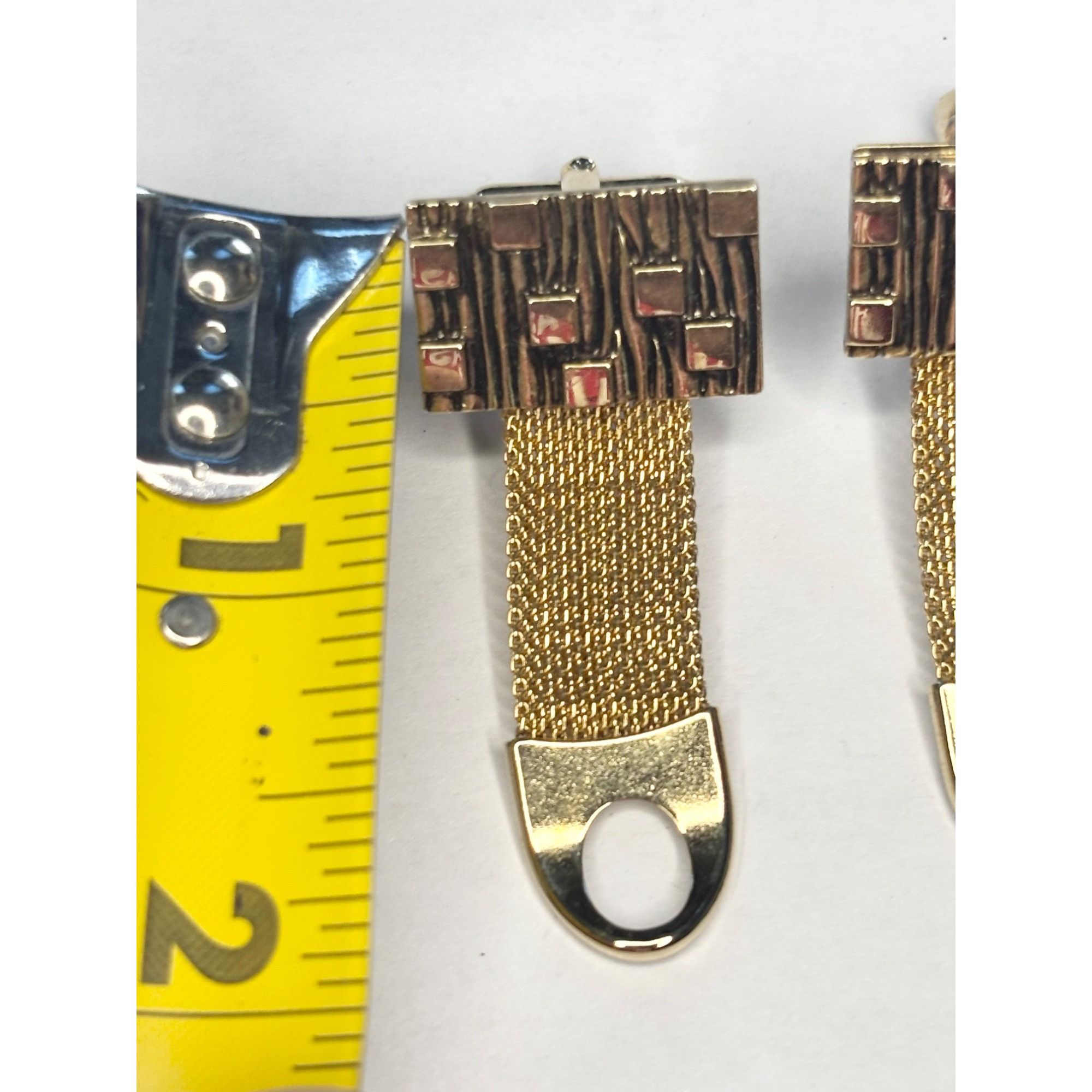 Other Vintage Anson Rectangular Bark Square Texture Gold Plated Wr Size ONE SIZE - 4 Thumbnail