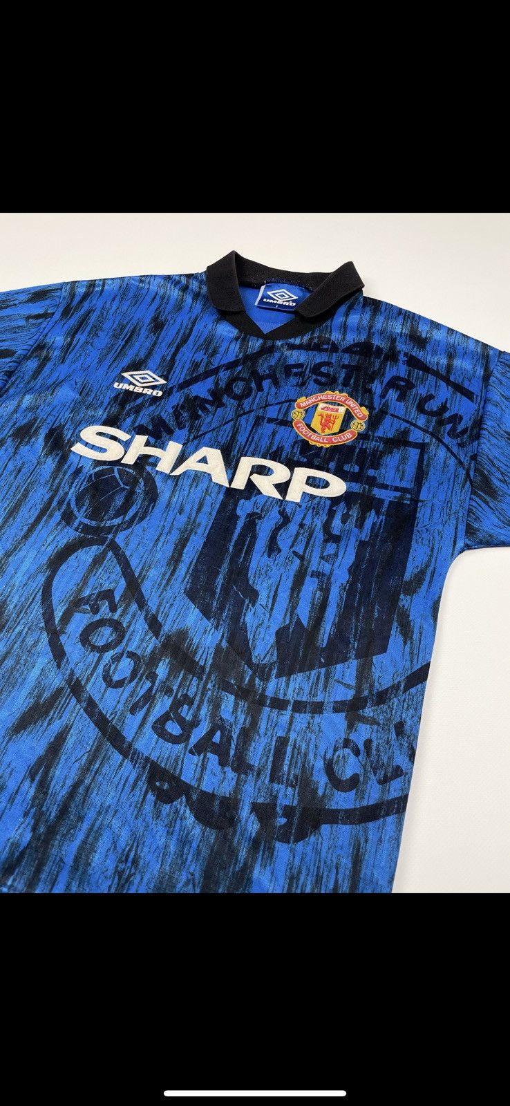 Umbro Vintage Umbro Manchester United soccer jersey rare blue Away Size US S / EU 44-46 / 1 - 8 Thumbnail