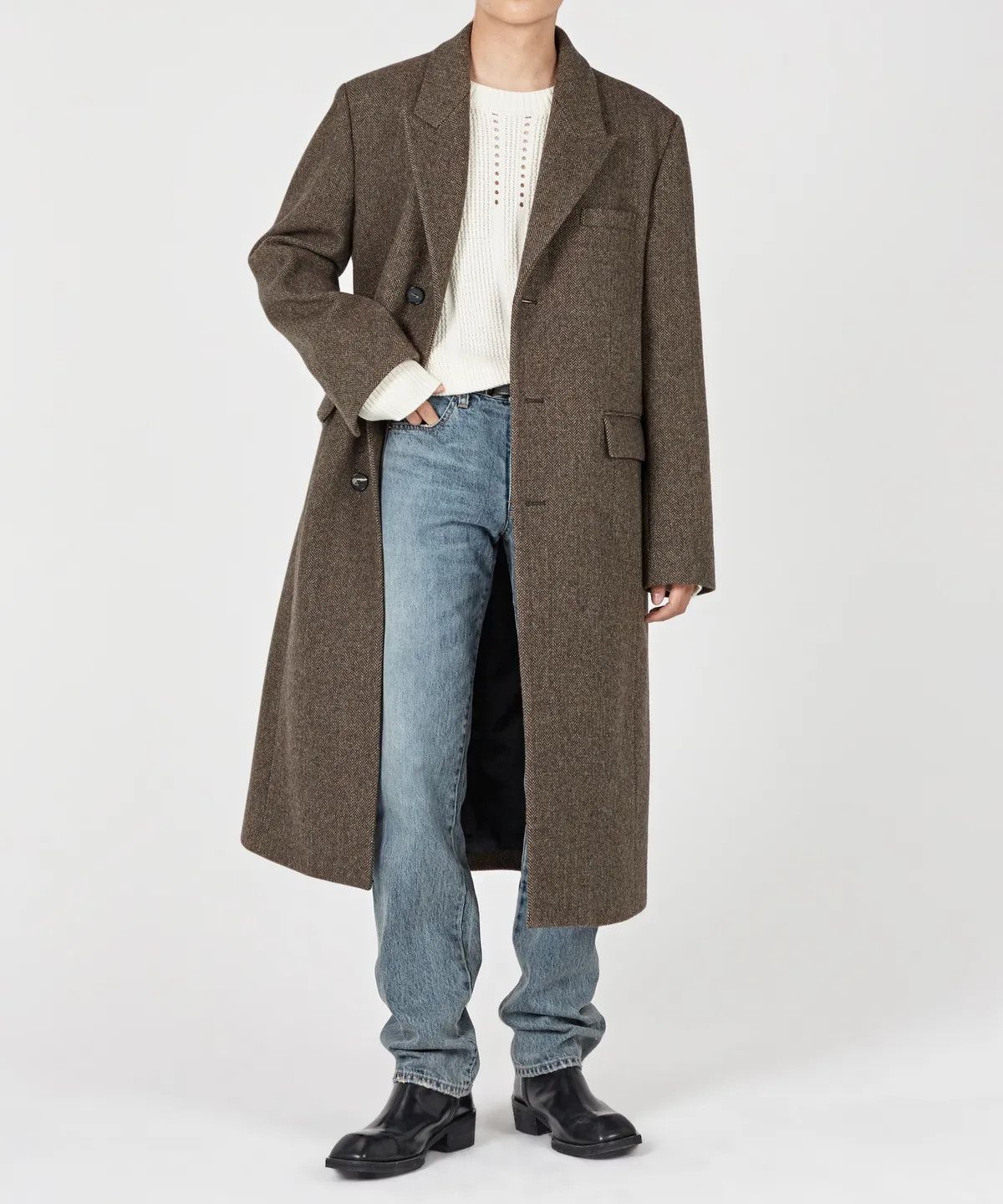 Other Piece Worker Craft Herringbone Coat - Melange Brown Size US M / EU 48-50 / 2 - 5 Thumbnail