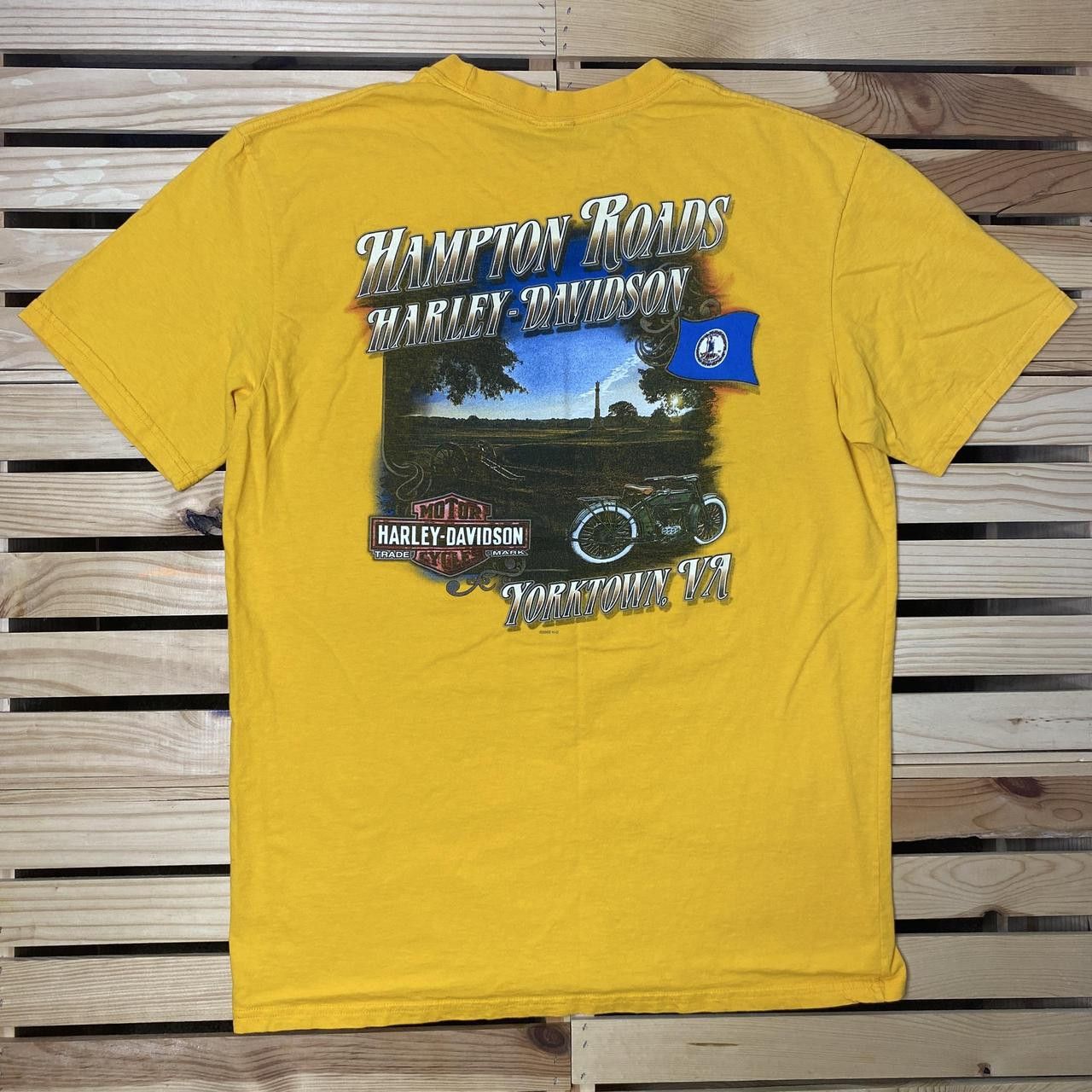 Harley Davidson Harley Davidson VA 2014 Yellow Biker Tee Size Large Size US L / EU 52-54 / 3 - 2 Thumbnail