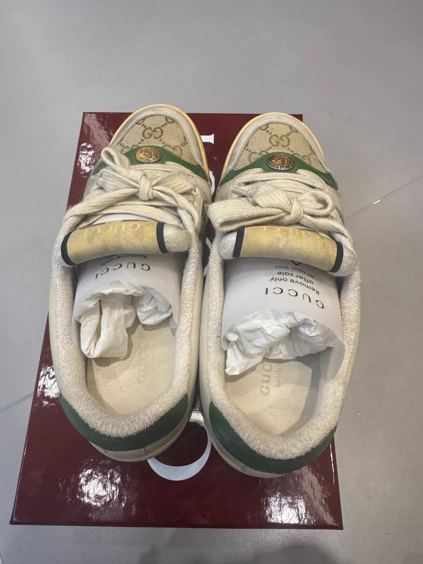 Gucci Gucci GG Distressed Green Red Stripe Sneaker Women's 36 EU Size US 5.5 / IT 35.5 - 3 Thumbnail
