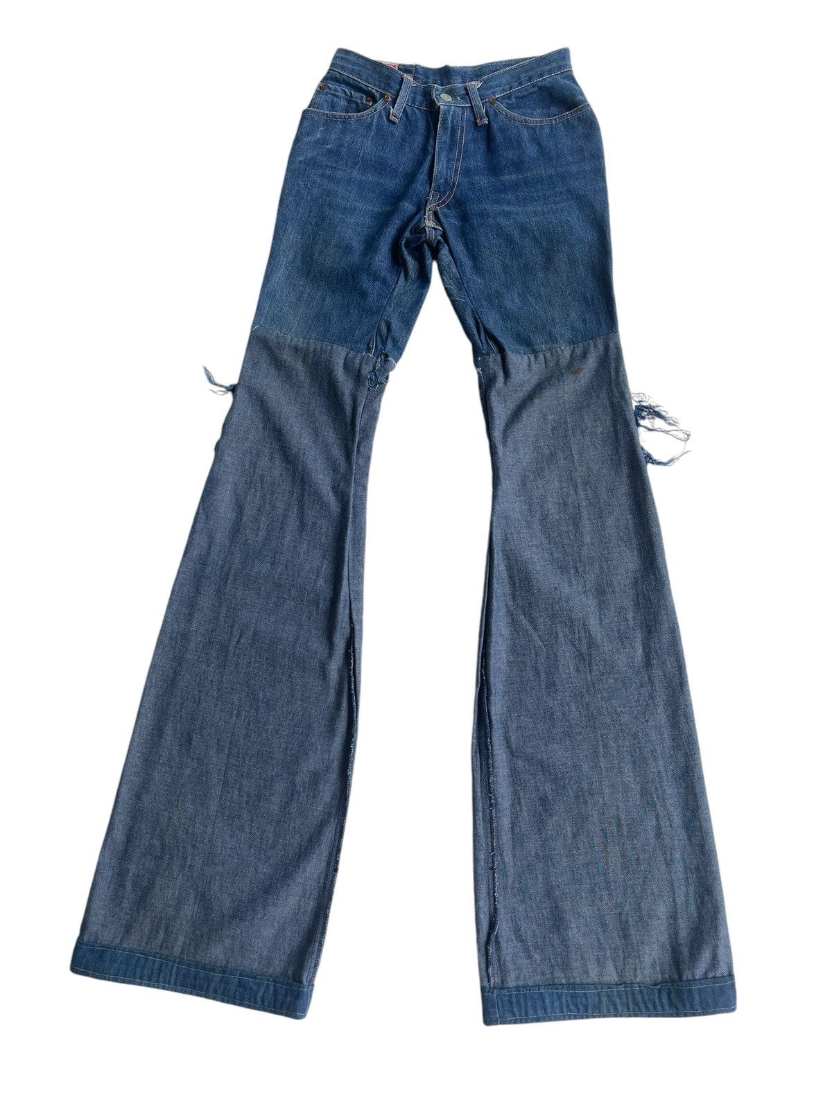If Six Was Nine PICK‼️ Vintage Blue Born USA Remake Patchwork Flare Jeans Size 24" / US 00 / IT 34 - 5 Thumbnail