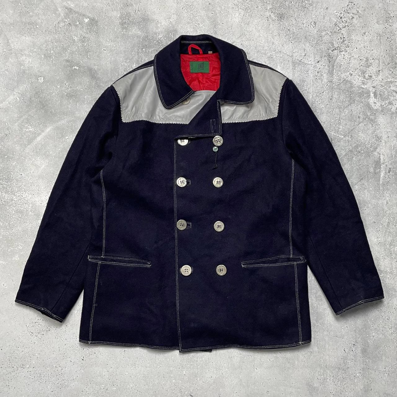 Vintage 90s Junior Gaultier Sailor Wool Pea Coat Jacket
