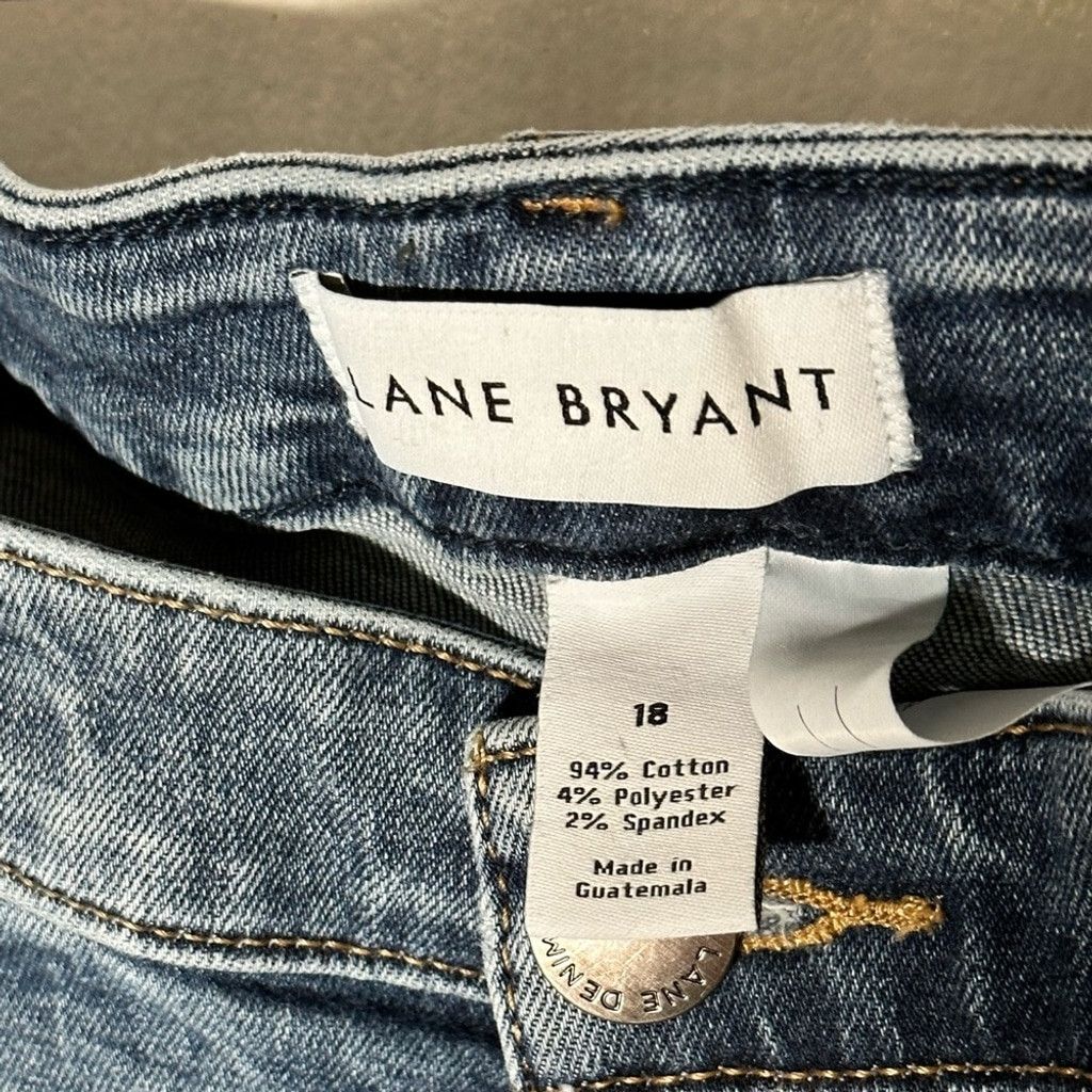 Other Lane Bryant 18 Blue Jeans w/ Whiskering and Frayed Hem Size 40" / US 18 - 4 Thumbnail