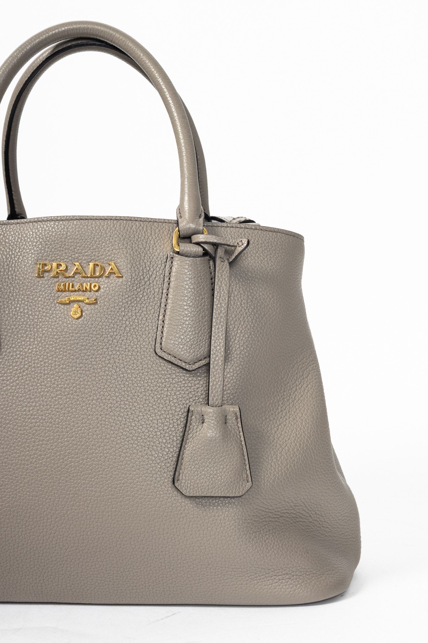 Prada Prada Argilla Vitello Phenix Leather 2-Way Tote Size ONE SIZE - 9 Thumbnail