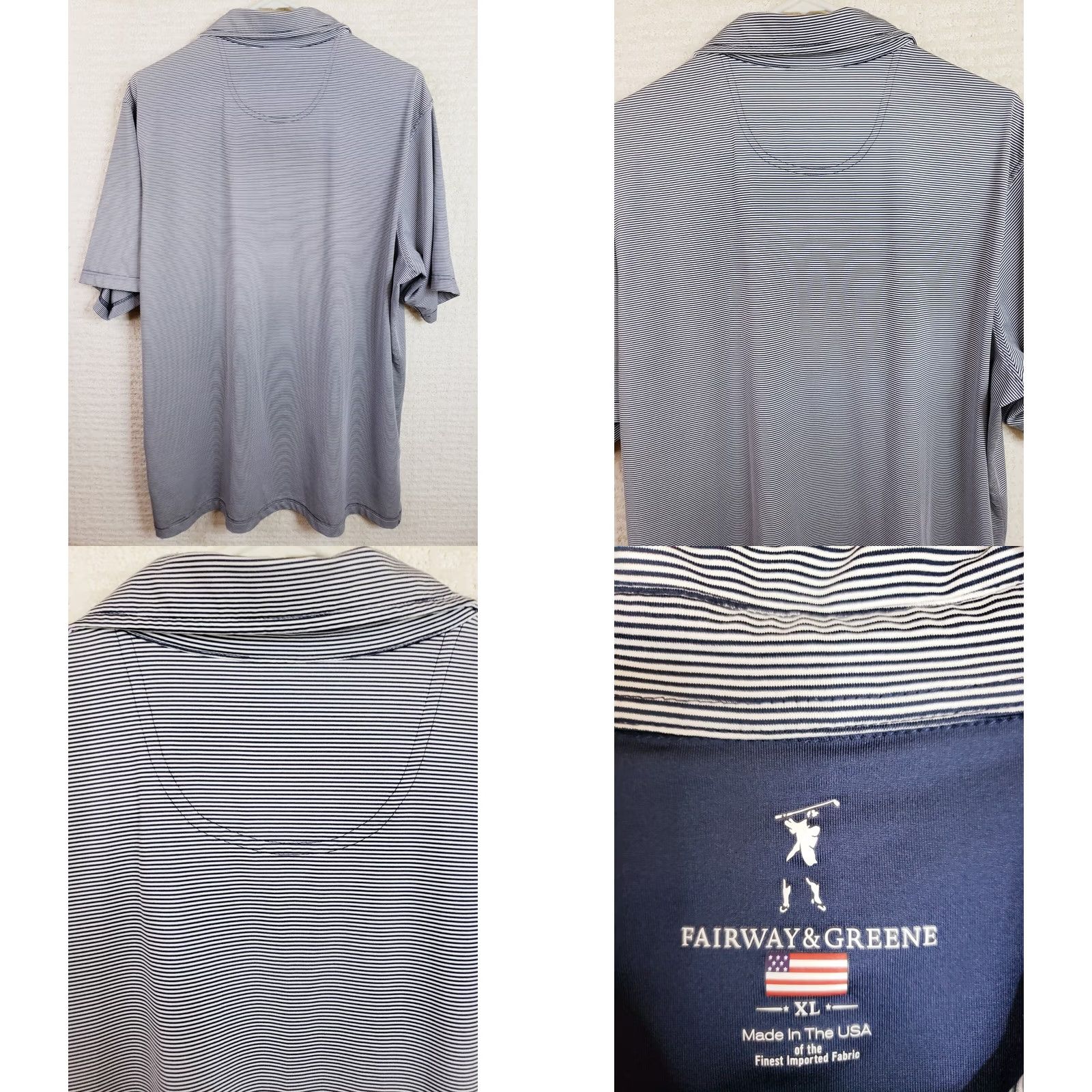 Vintage VINTAGE? No — Fairway & Greene Shirt Polo XL Blue Striped 121st US Open Golf Torrey Pines Mens XL Blue Striped Polo Shirt Size US XL / EU 56 / 4 - 8 Thumbnail