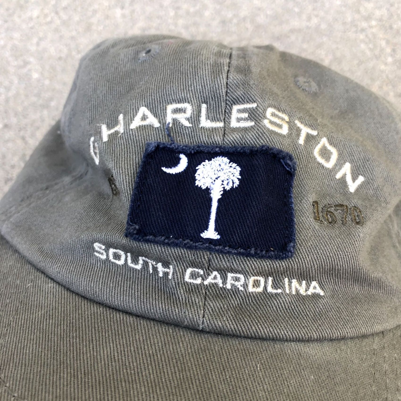 Vintage Fahrenheit Headwear VTG Charleston South Carolina Dad Hat Men's Grey Adjustable Hat Size ONE SIZE - 2 Thumbnail