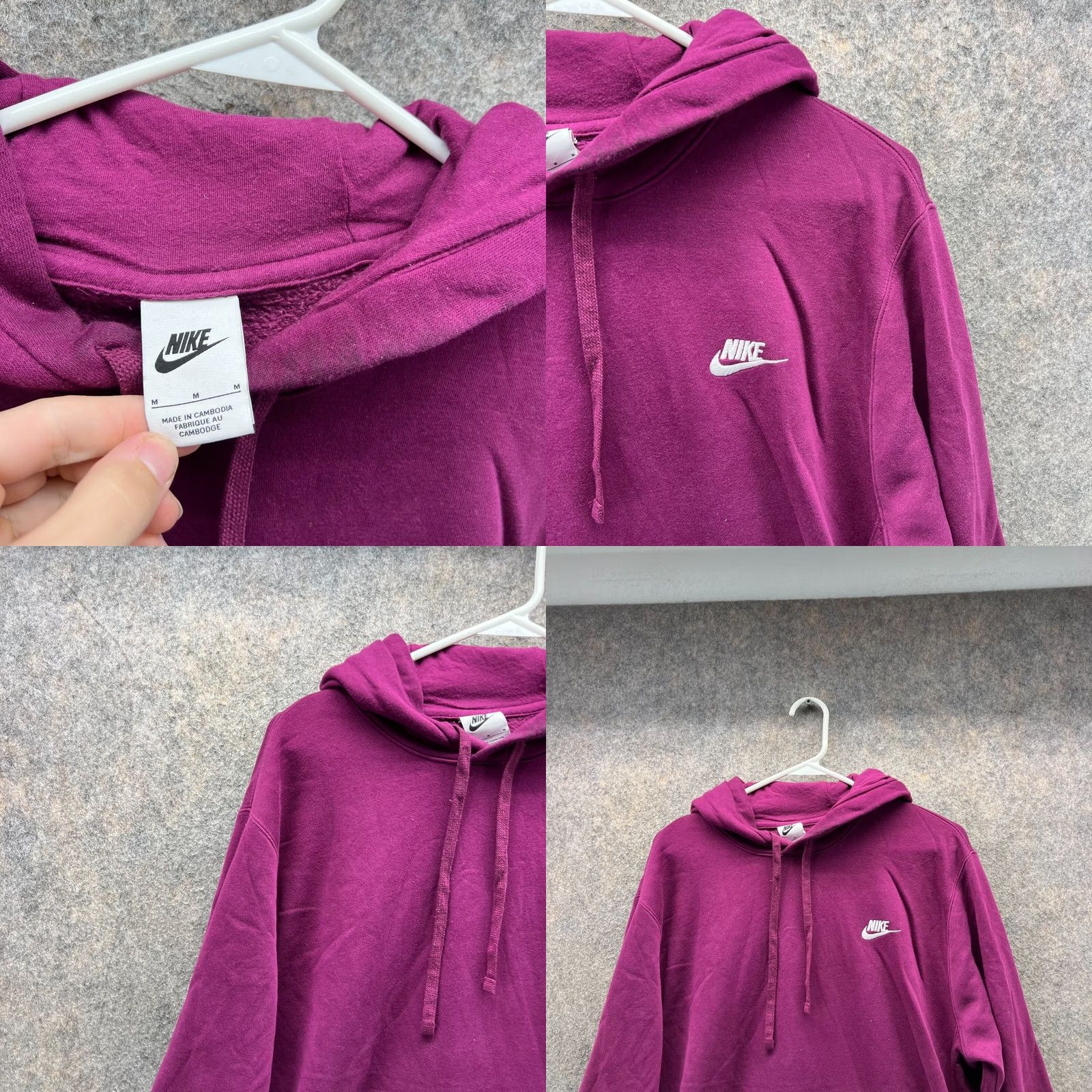 Nike VINTAGE Nike Sweater Men Medium Purple Pullover Hoodie Swoosh Fleece Jacket Sportswear Size US M / EU 48-50 / 2 - 8 Thumbnail