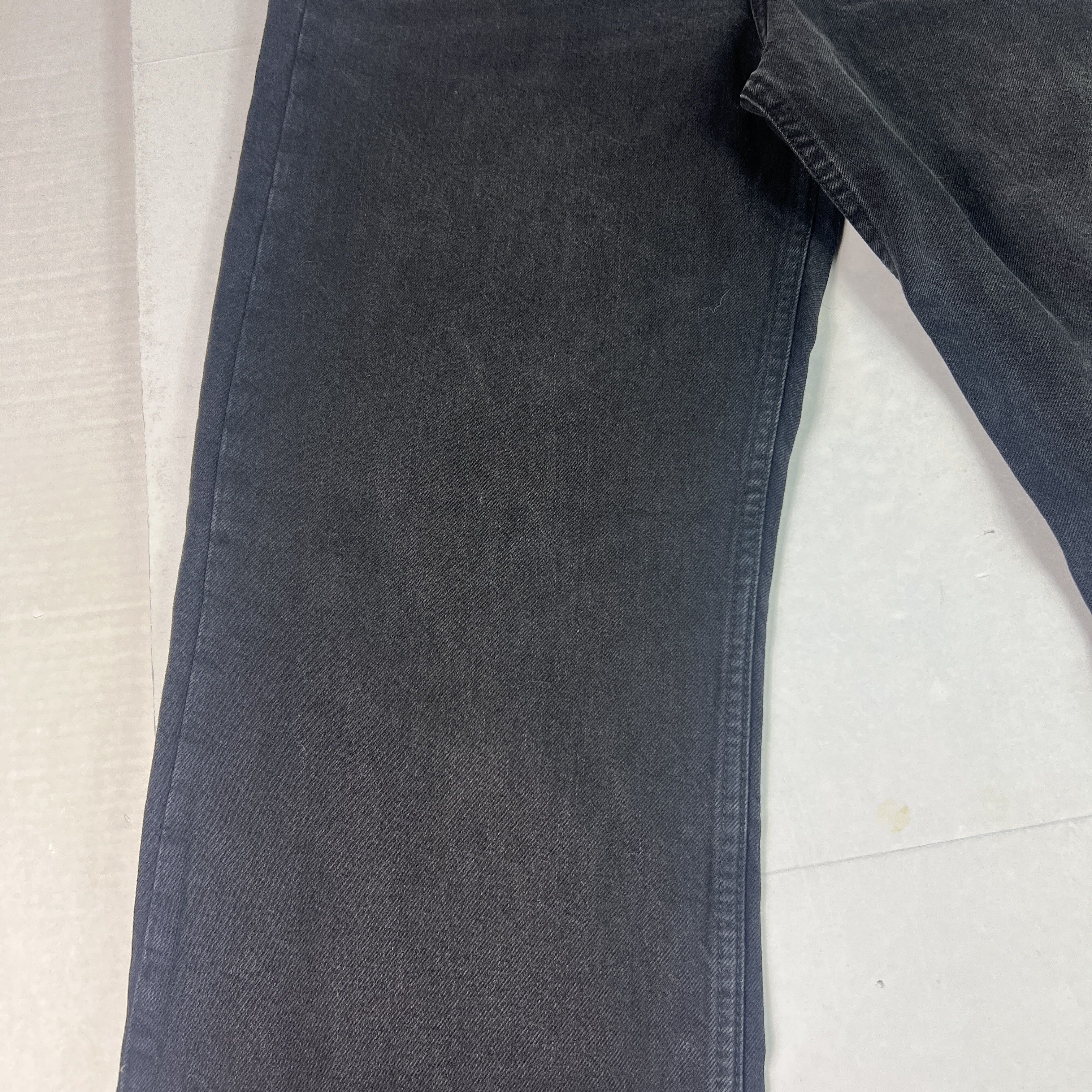 Zara Zara Jeans High Rise Wide Leg Black Raw Bottom Hem Denim Size 33" - 5 Thumbnail