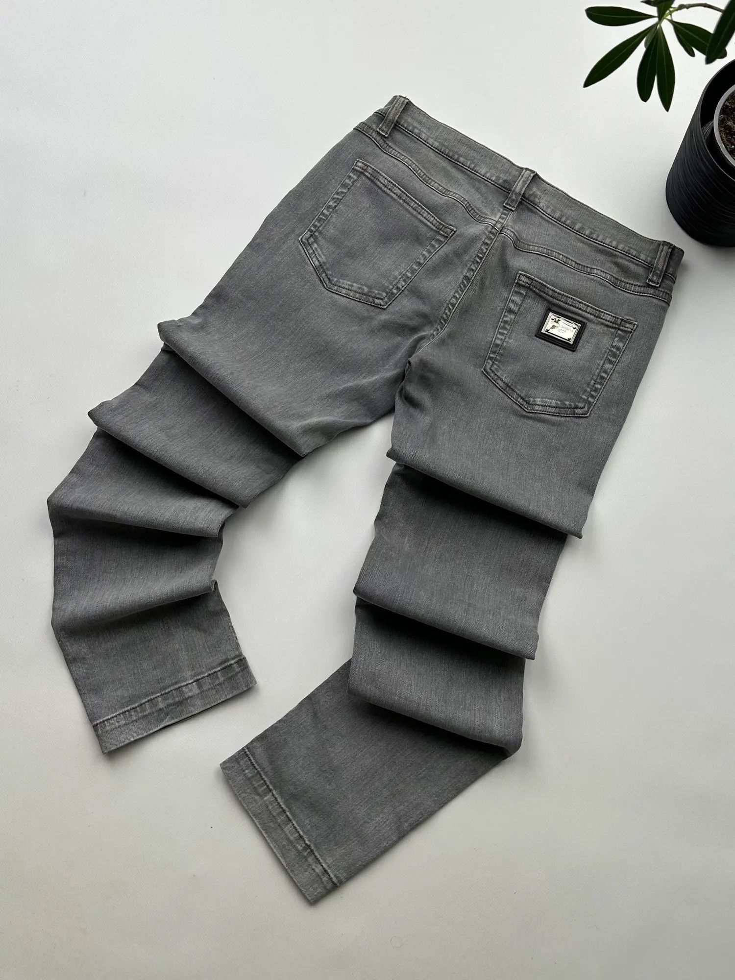 image of Dolce Gabbana x Vintage Dolce&gabbana Metal Plate Jeans in Grey, Women's (Size 27)