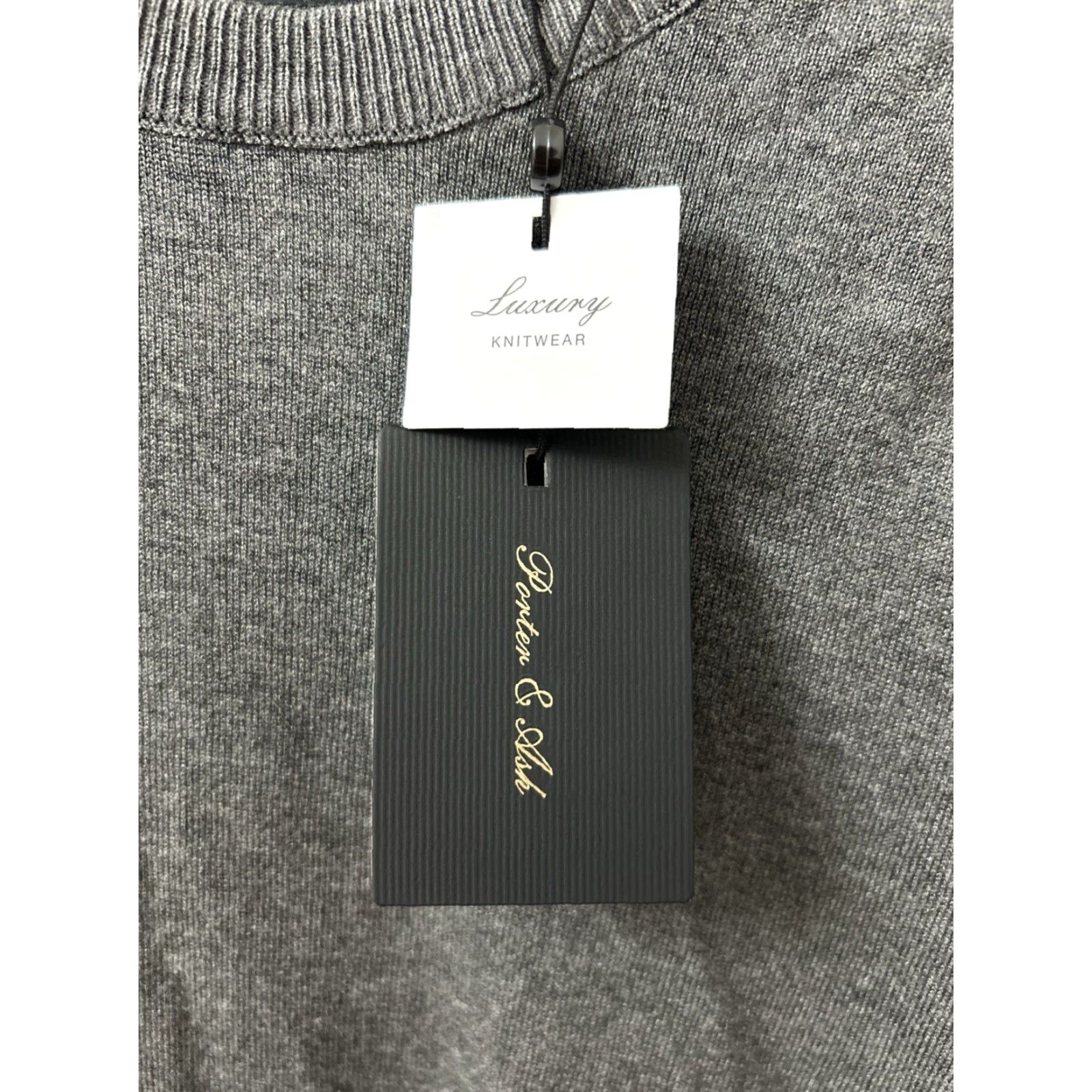 ASH Porter & Ash Sweater Mens 2XL Gray Pullover Crewneck L/S Lightweight Stretch Knit Designer Mens Regular Size 2XL Gray Crew Neck Solid Size US XXL / EU 58 / 5 - 5 Thumbnail