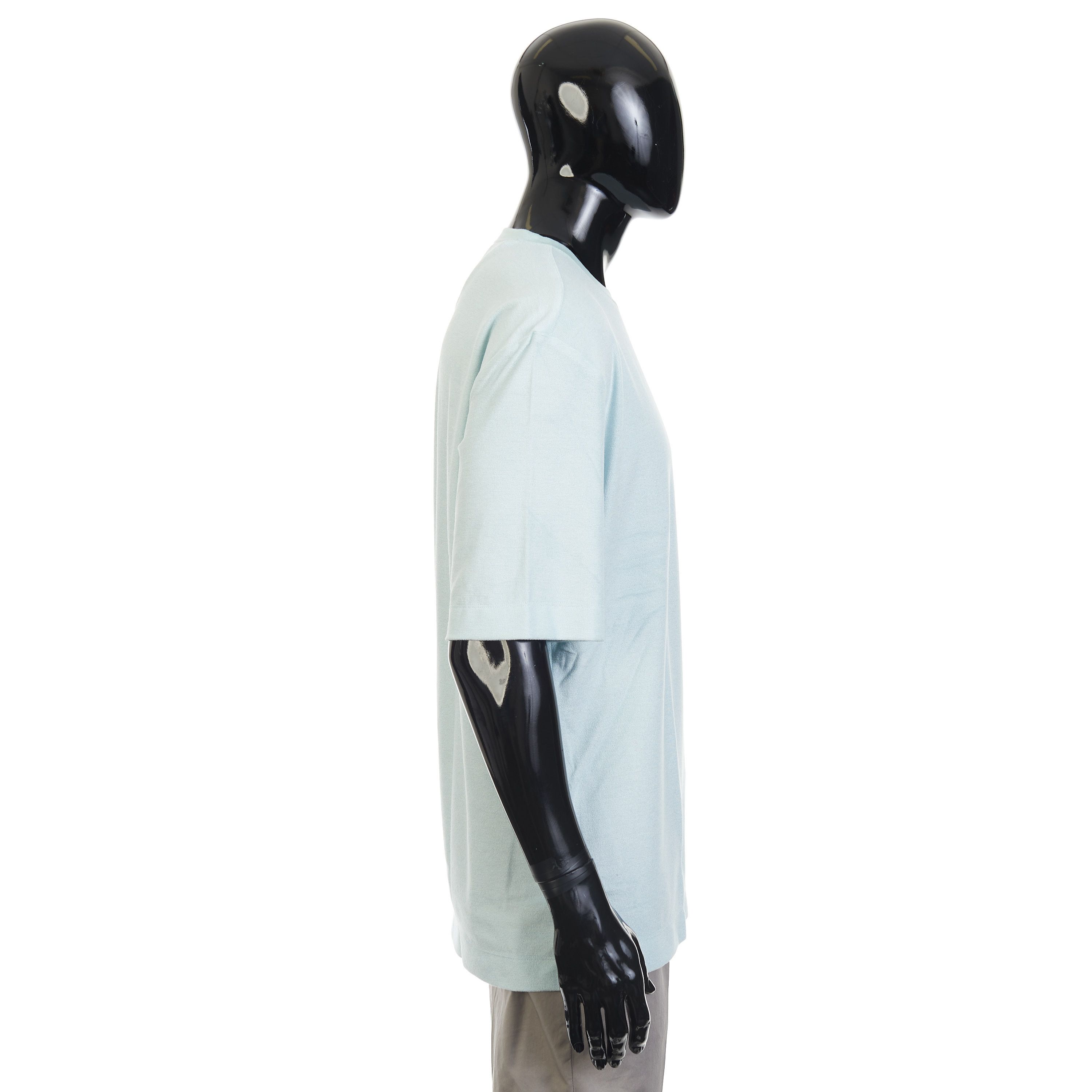 Ermenegildo Zegna Light Blue Silk & Cotton Crewneck Tshirt Size 54 Size US L / EU 52-54 / 3 - 7 Thumbnail