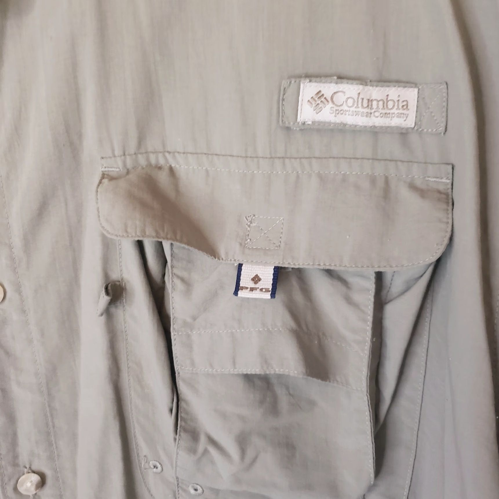 Vintage Columbia PFG Coastal Conservation Association Shirt Men 2XL Khaki Button-Up Short Sleeve Size US XXL / EU 58 / 5 - 4 Thumbnail