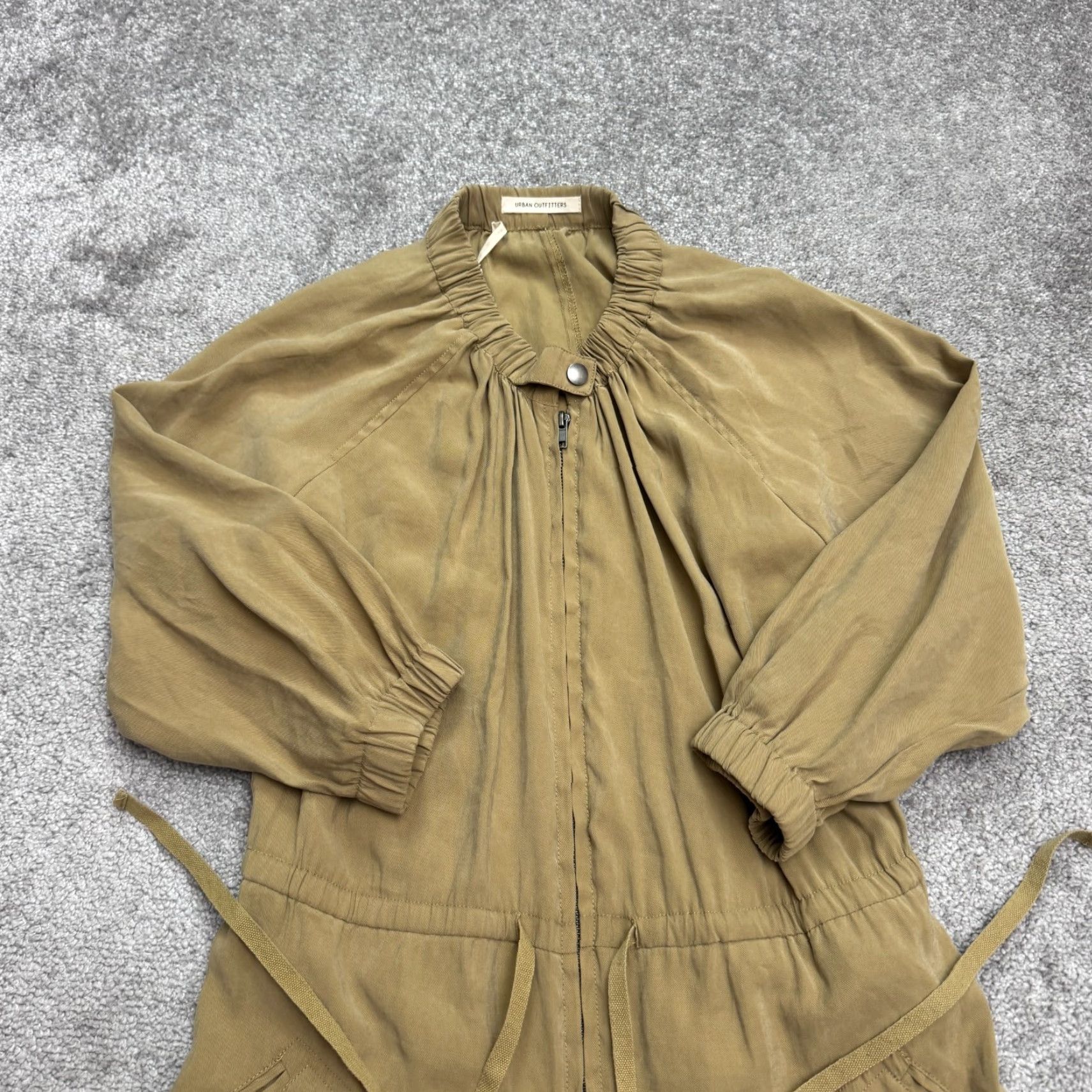 Urban Outfitters Urban Outfitters Romper Womens XS Green Zip Front Long Sleeve Elastic Waist Boho Size XS / US 0-2 / IT 36-38 - 4 Thumbnail