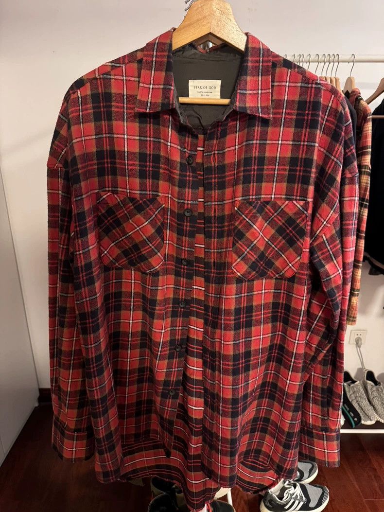 Fear of God Fear of God Barney's Red Plaid Shirt - dmc Size US M / EU 48-50 / 2 - 1 Thumbnail