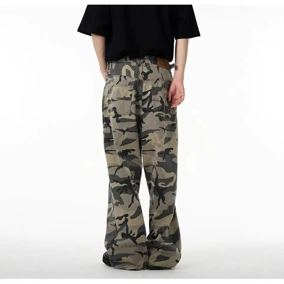 Japanese Brand Retro loose camouflage casual wide leg jeans Size US 32 / EU 48 - 2 Thumbnail